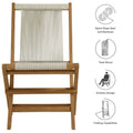 Teak & Rope Folding Chairs Set