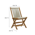 Teak & Rope Folding Chairs Set