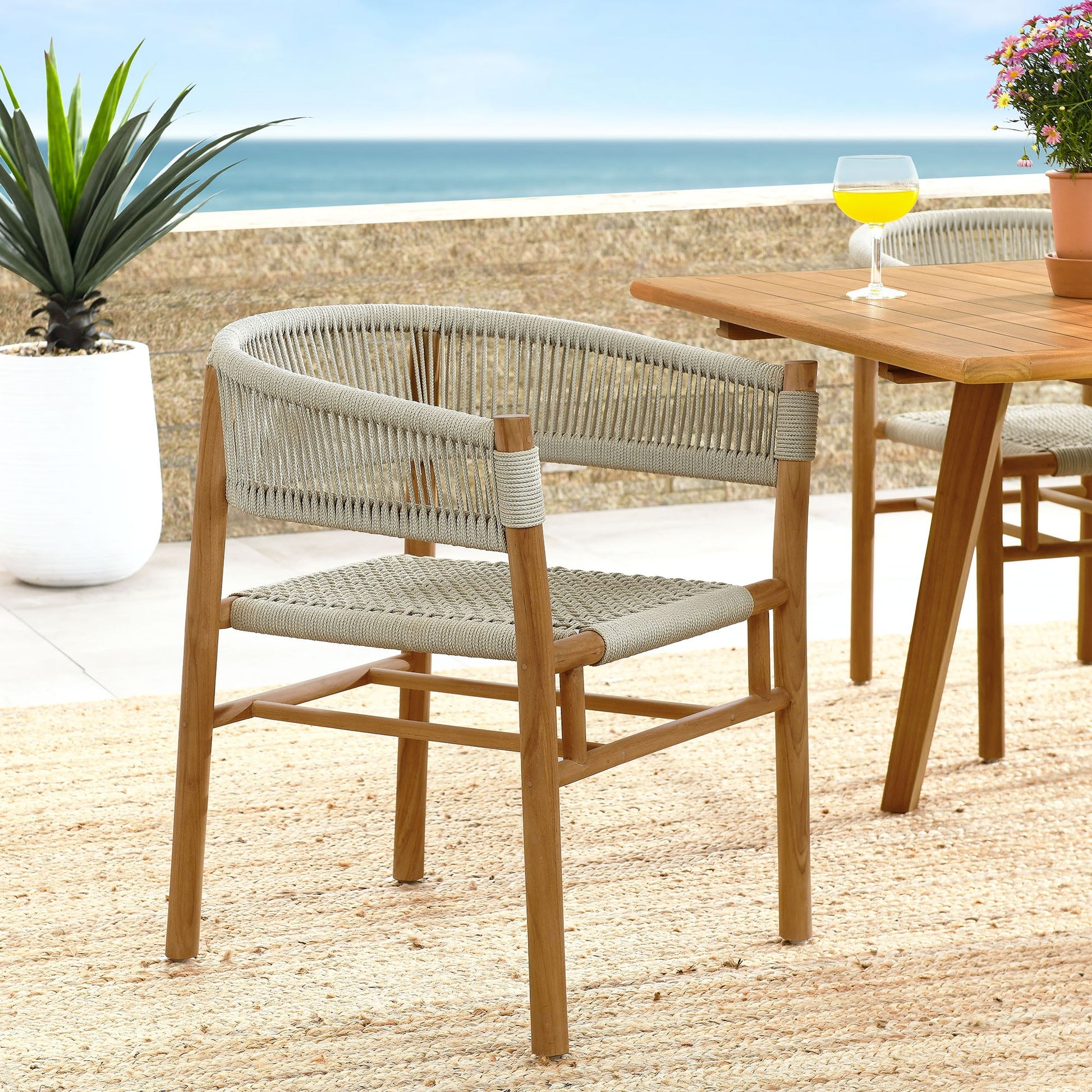 Teak Vienna Patio Dining Armchairs