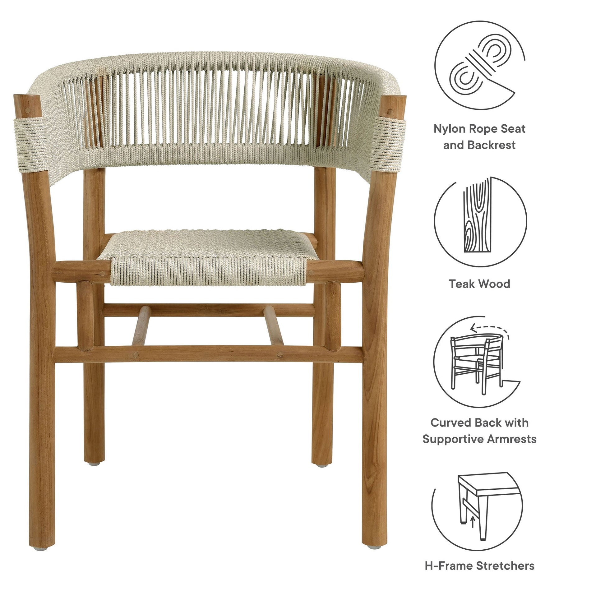 Teak Vienna Patio Dining Armchairs