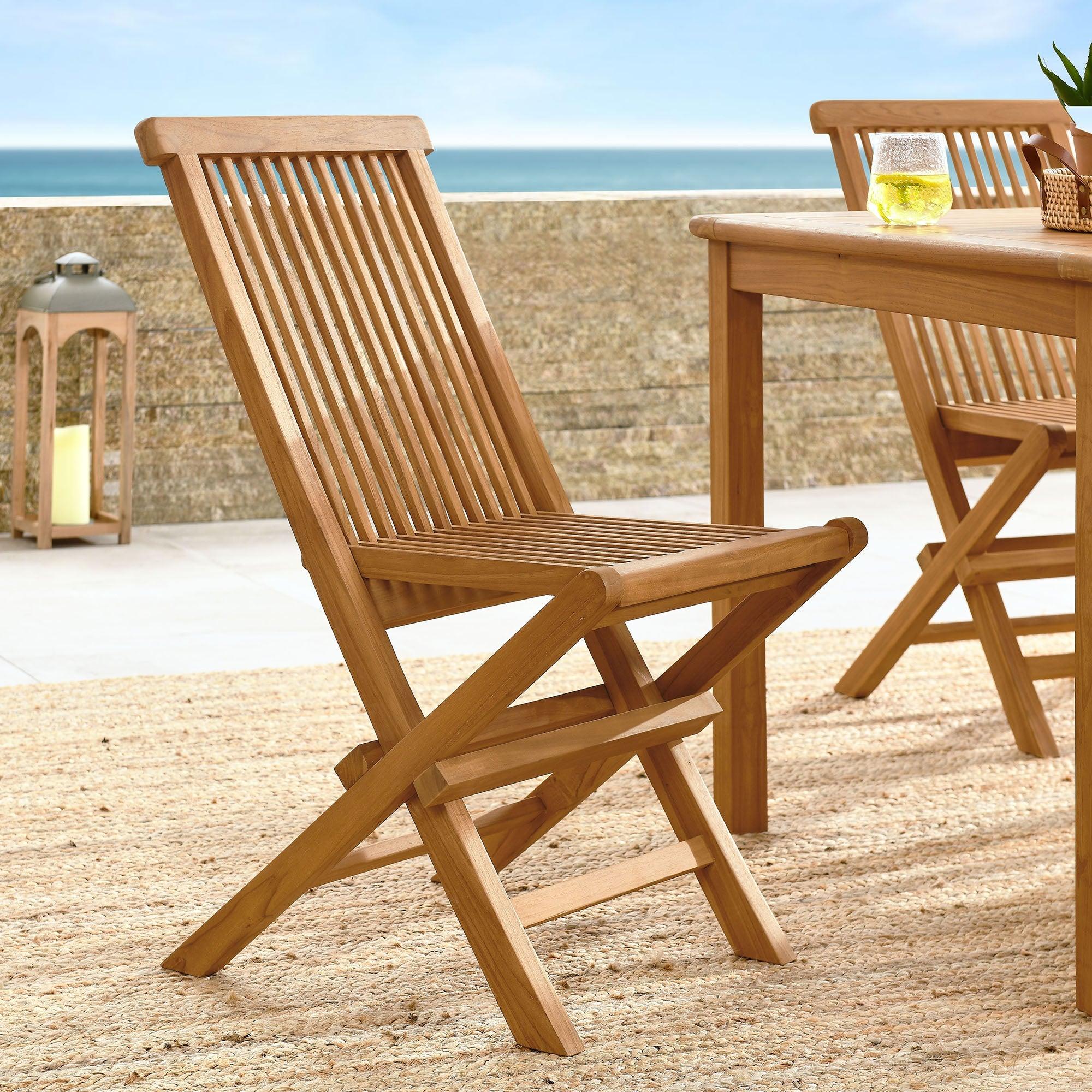 Teak Folding Patio Dining Chairs