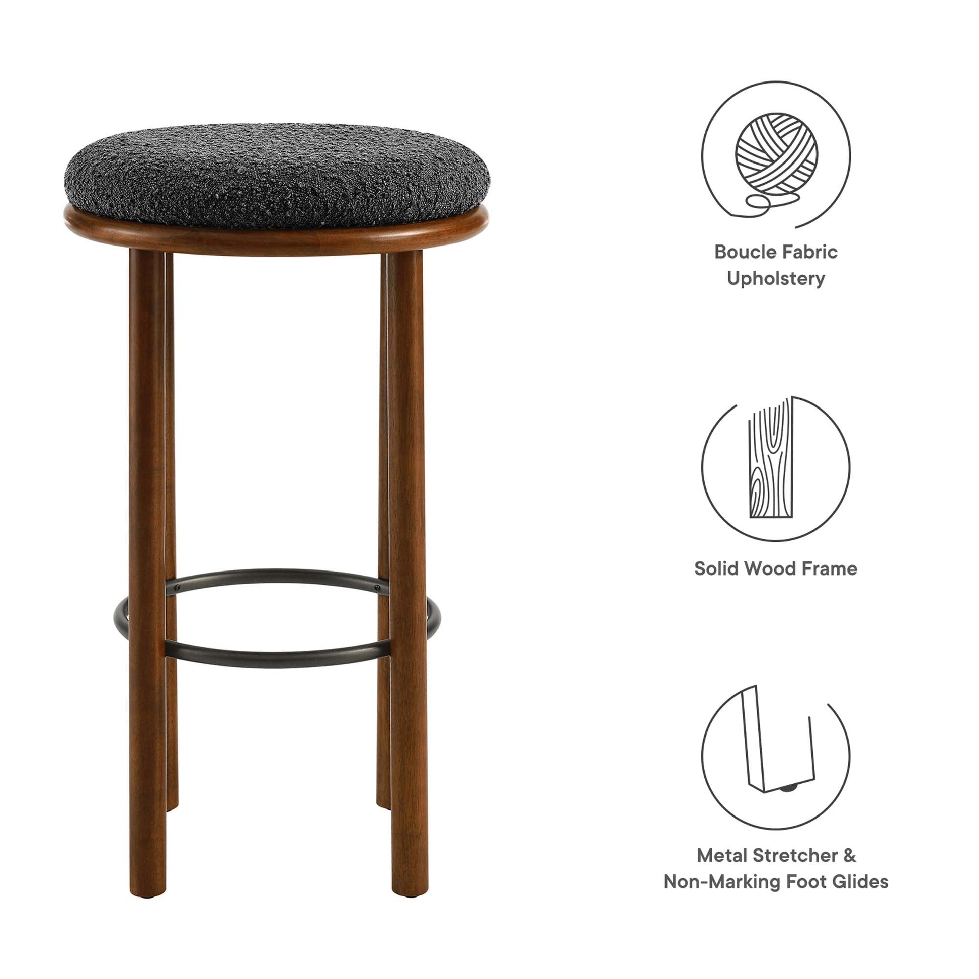 Boucle Fabric Bar Stools