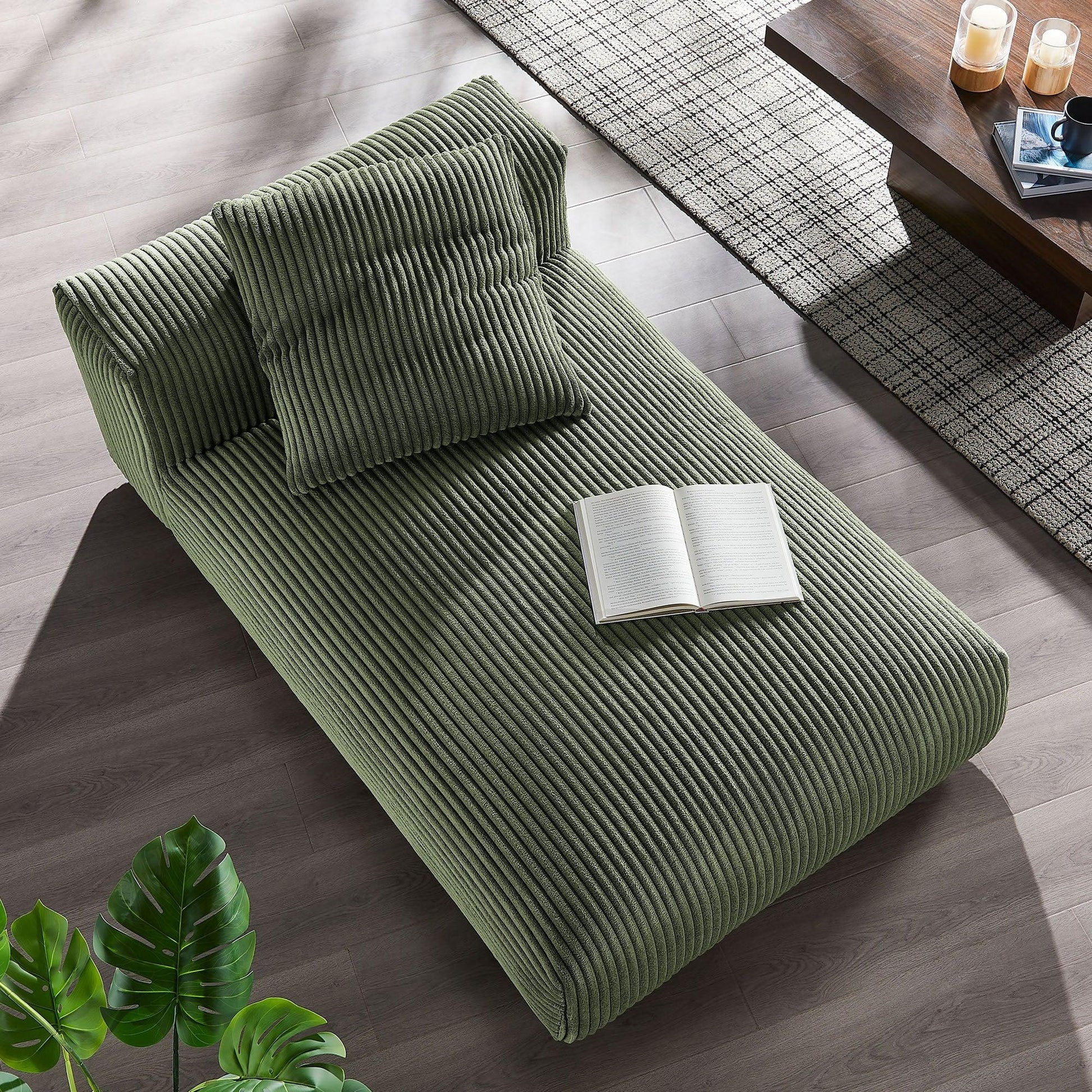 Solace Modular Corduroy Armless Chaise Lounge