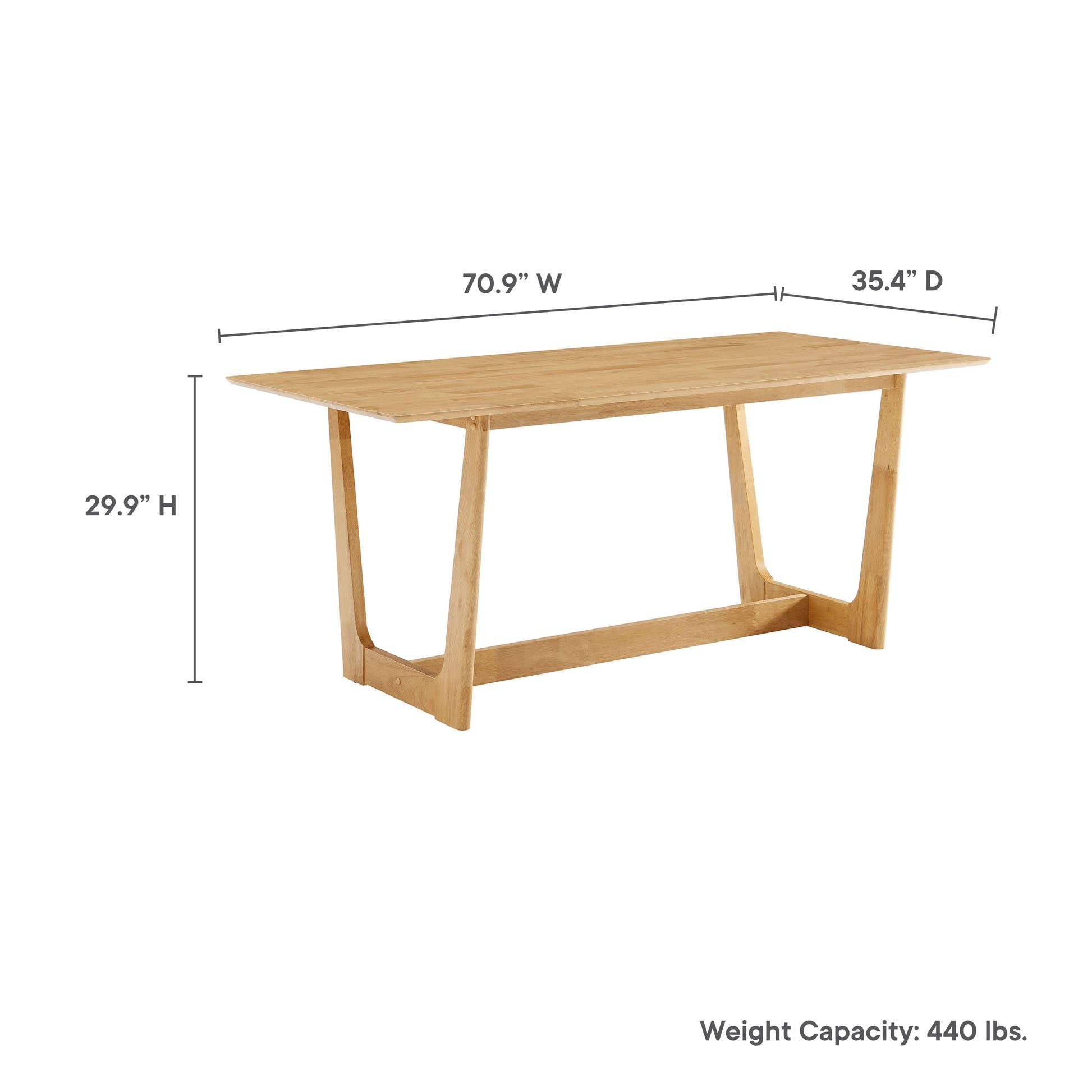 Modway Solara 71" Rectangle Wood Dining Table