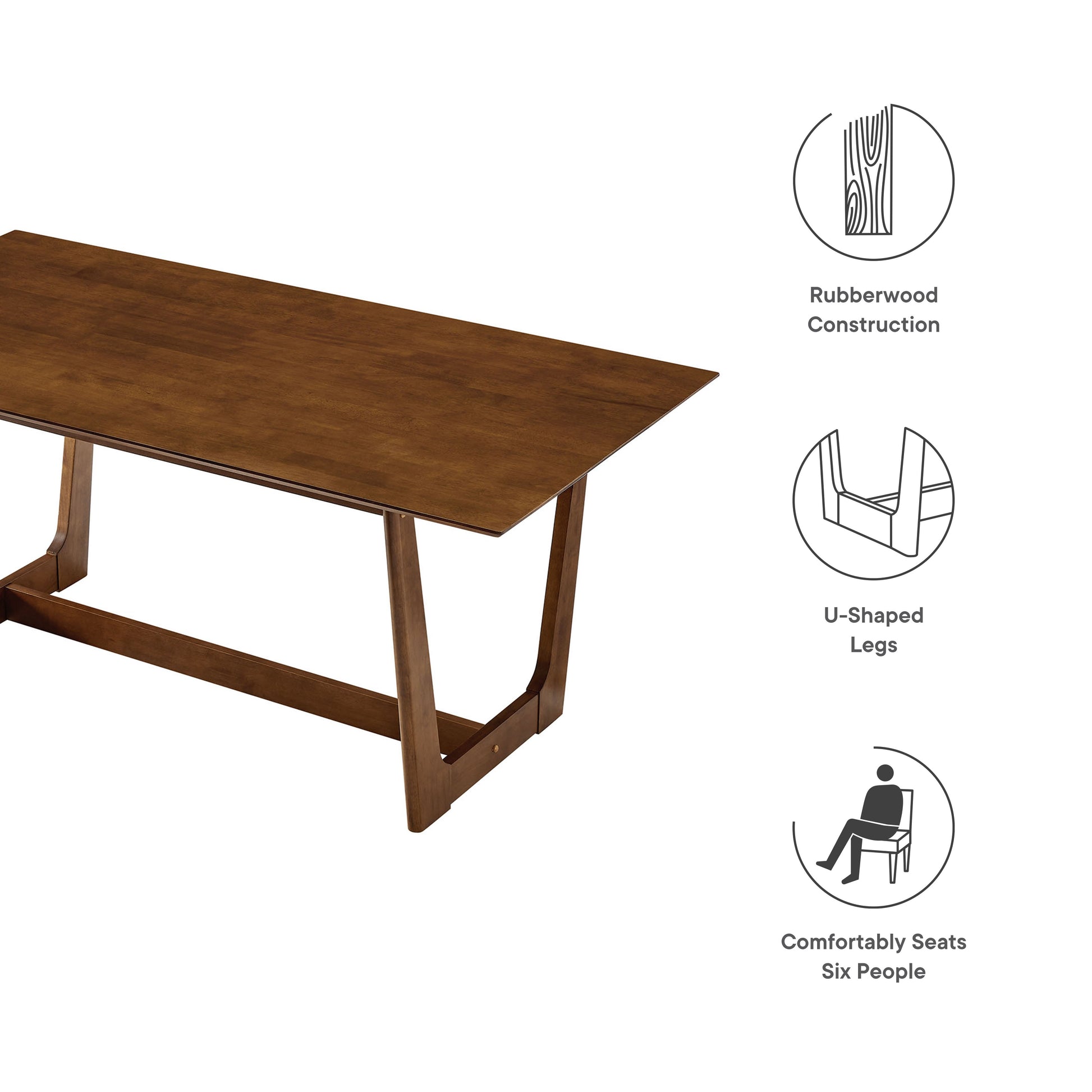 Modway Solara 71" Rectangle Wood Dining Table