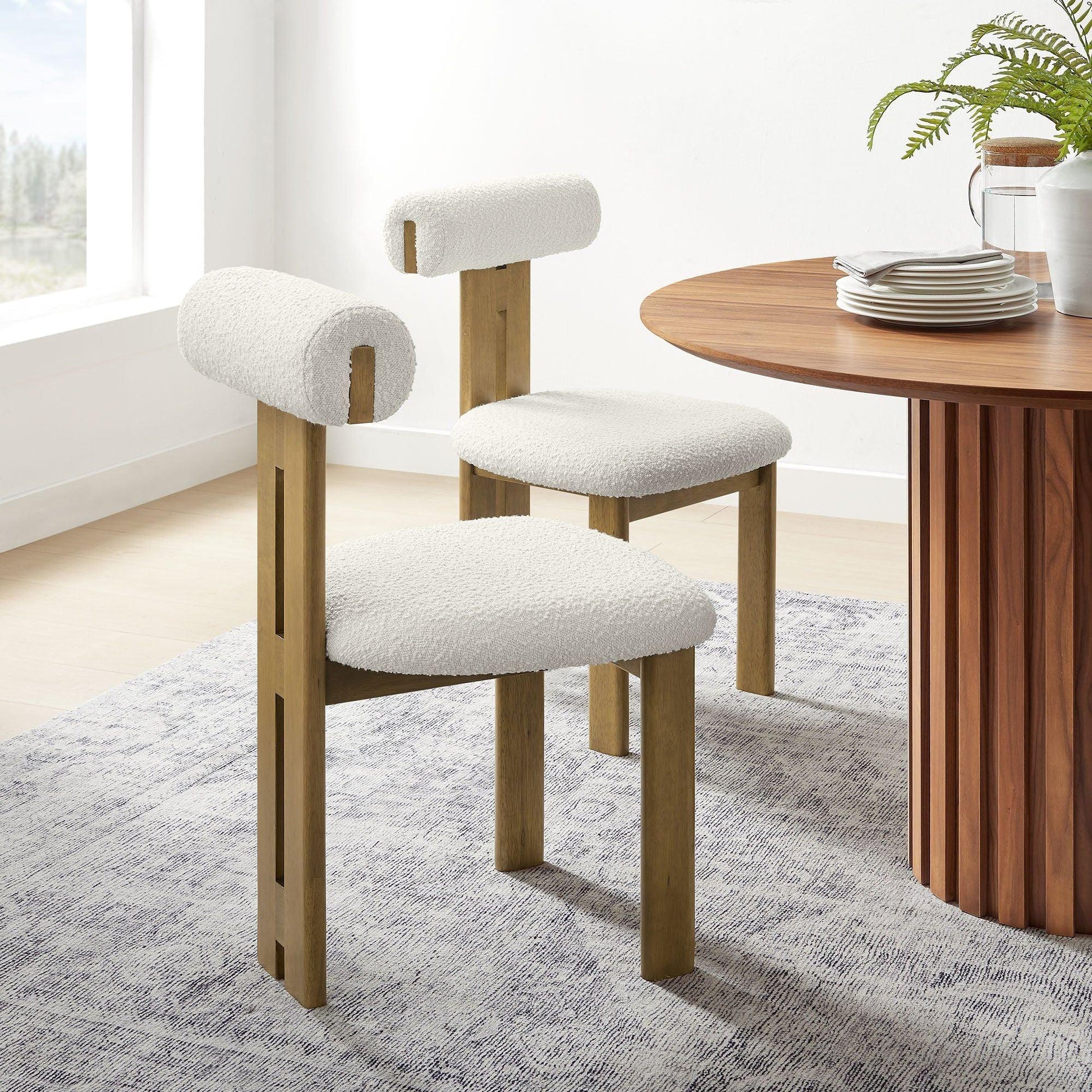 Torian Boucle Fabric Dining Chair