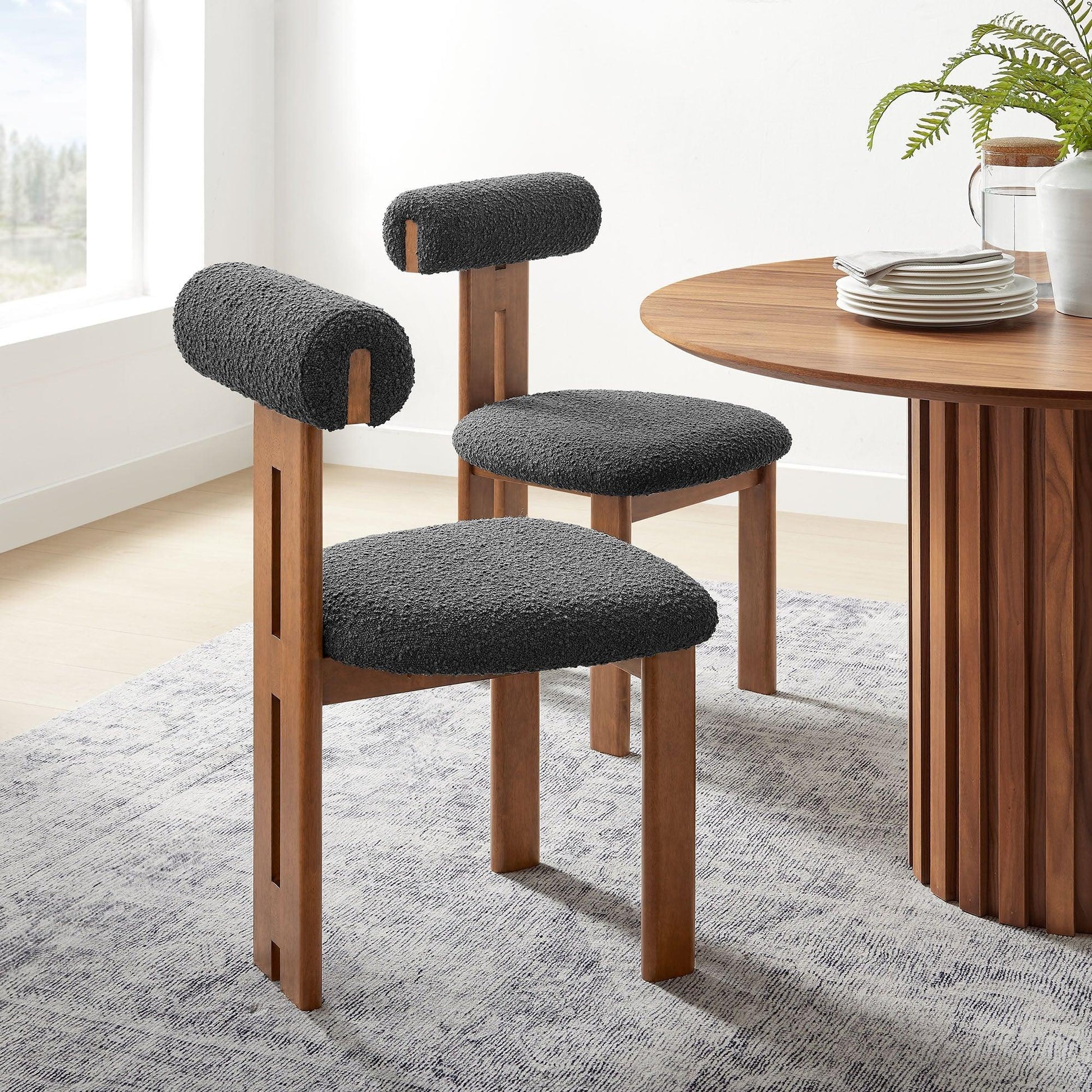 Torian Boucle Fabric Dining Chair