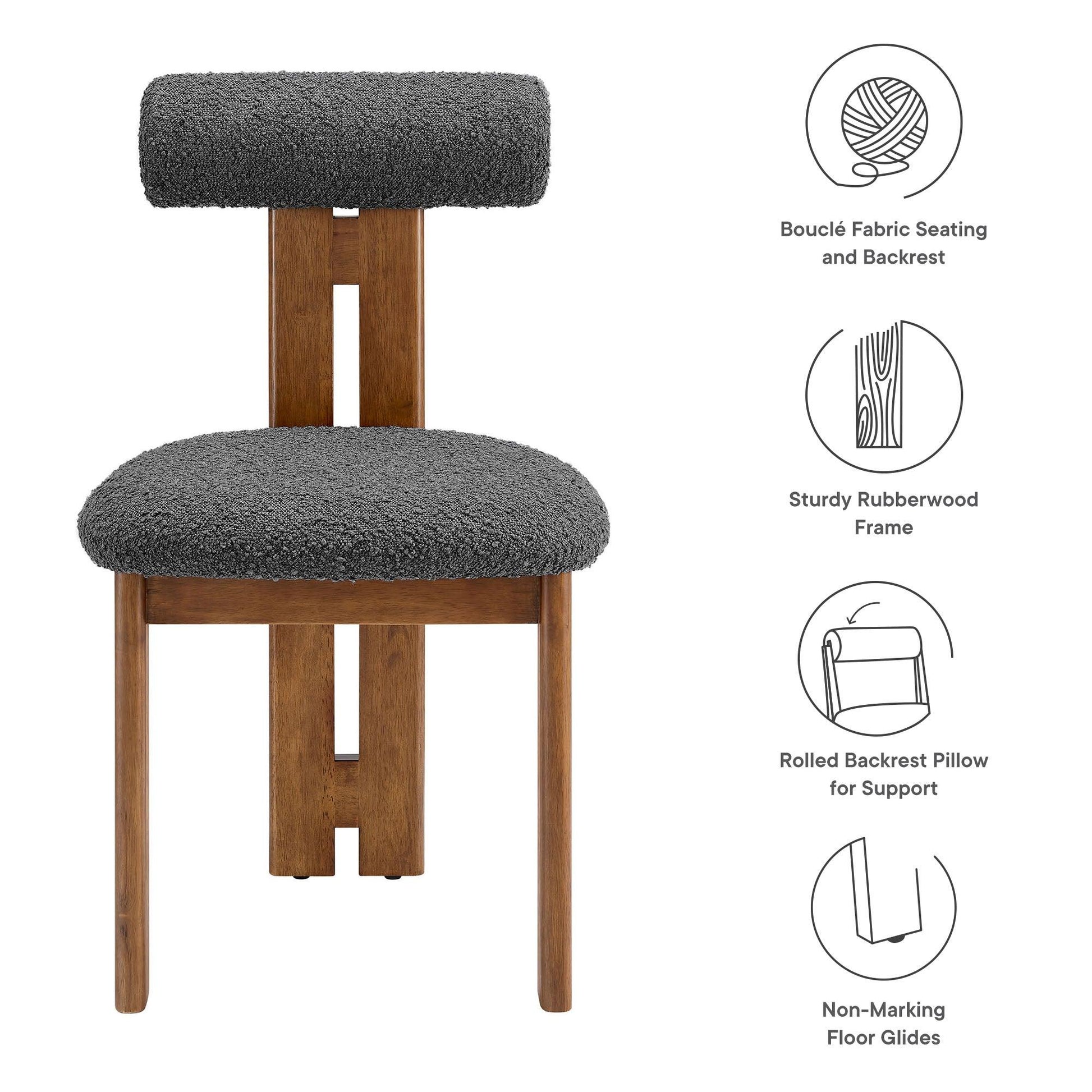 Torian Boucle Fabric Dining Chair