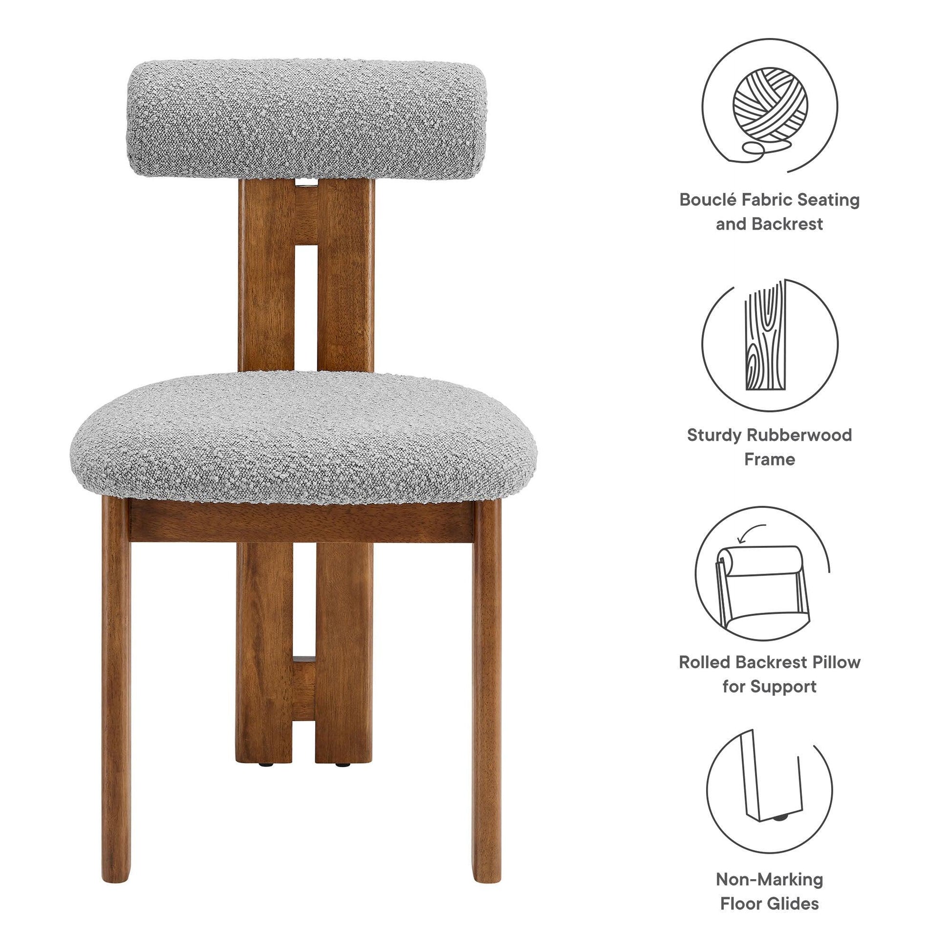 Torian Boucle Fabric Dining Chair