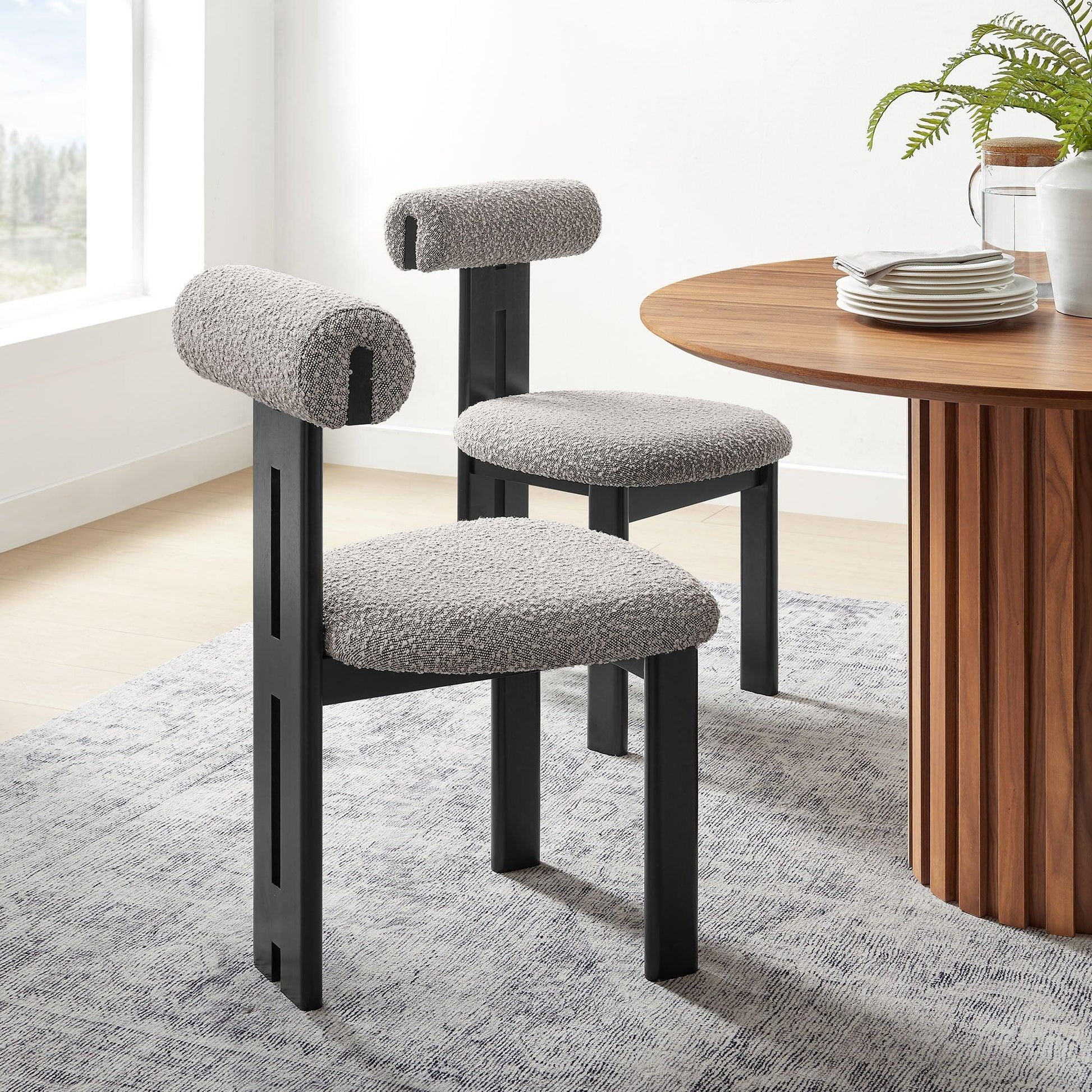 Torian Boucle Fabric Dining Chair