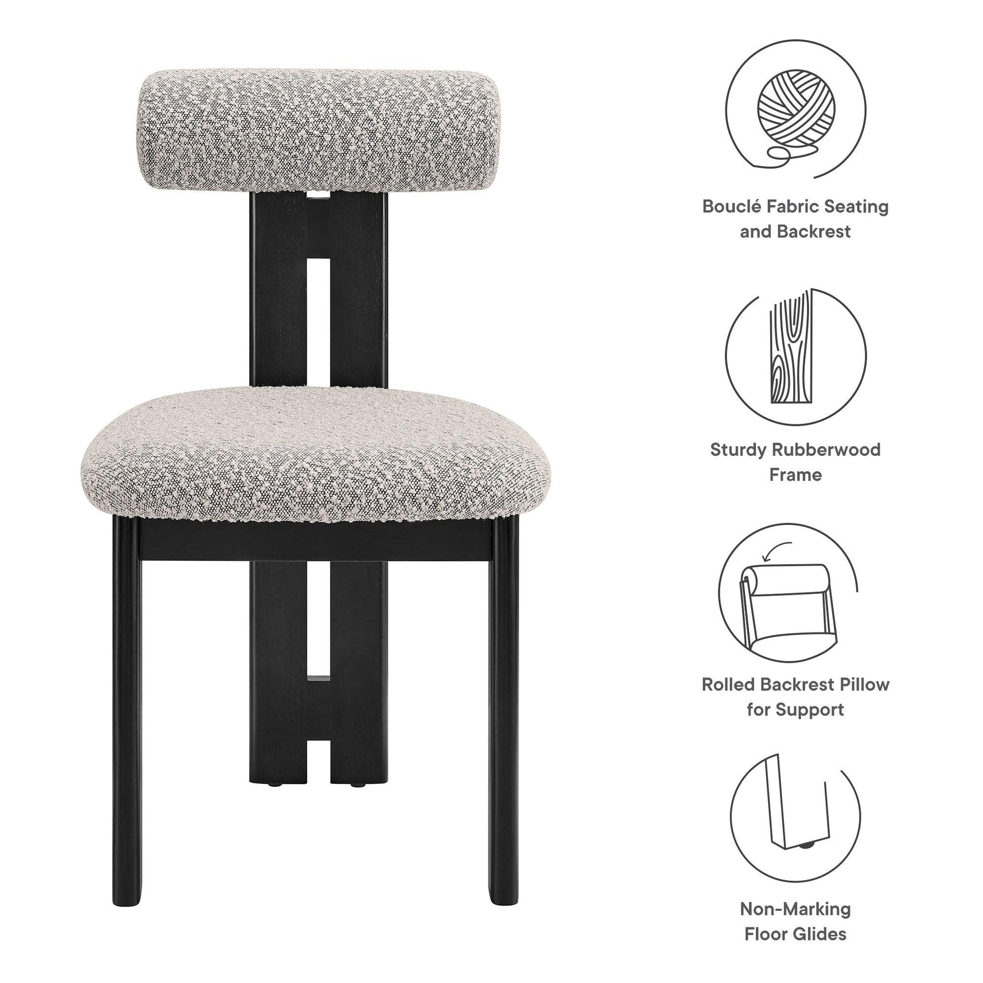 Torian Boucle Fabric Dining Chair