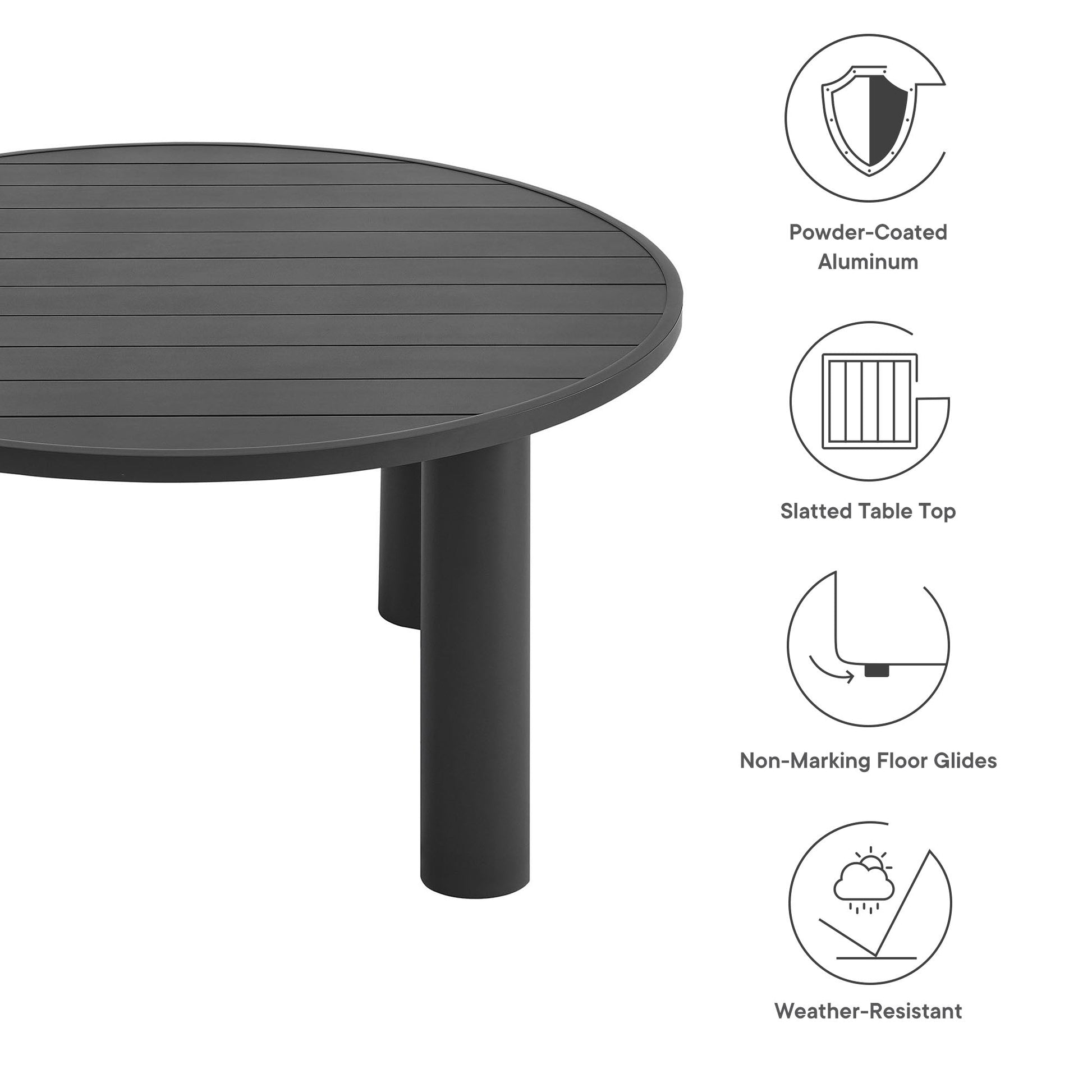 60" Round Nautica Outdoor Patio Dining Table