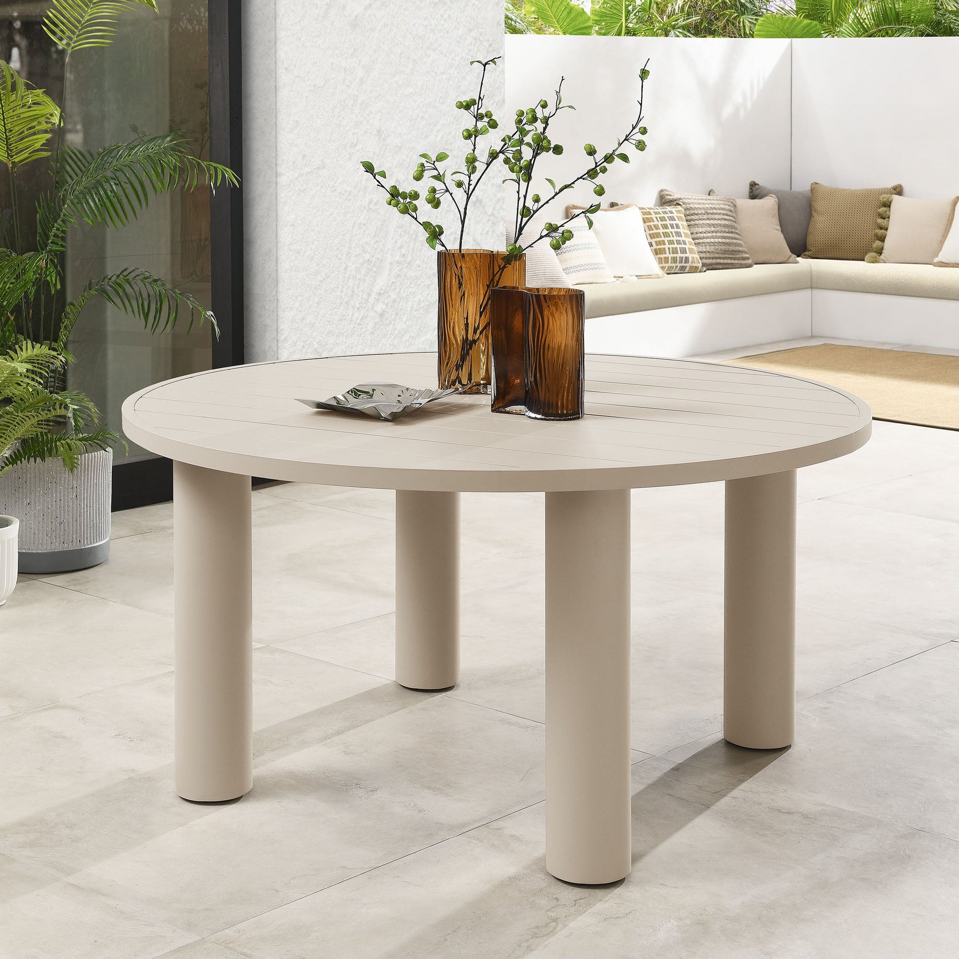 60" Round Nautica Outdoor Patio Dining Table