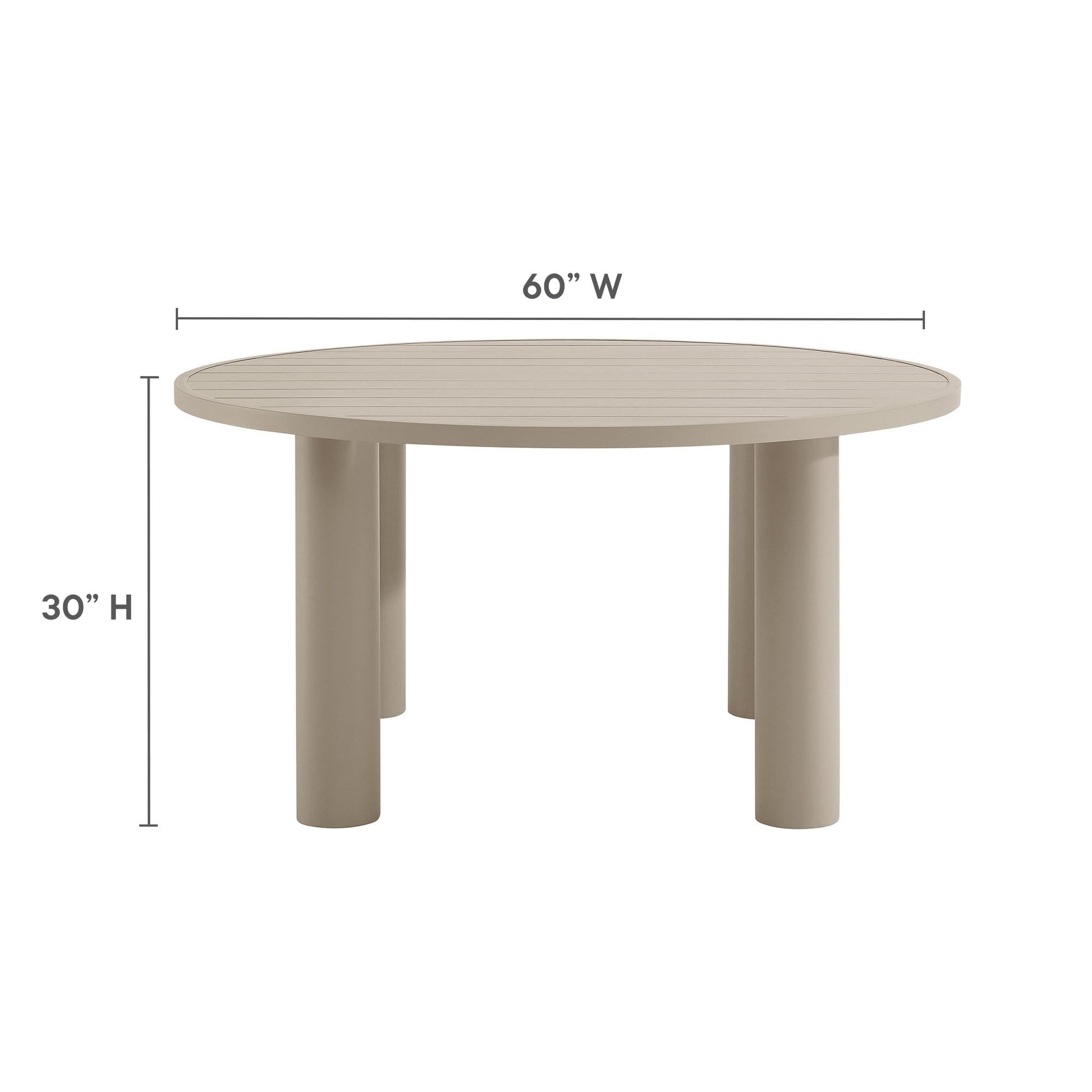 60" Round Nautica Outdoor Patio Dining Table