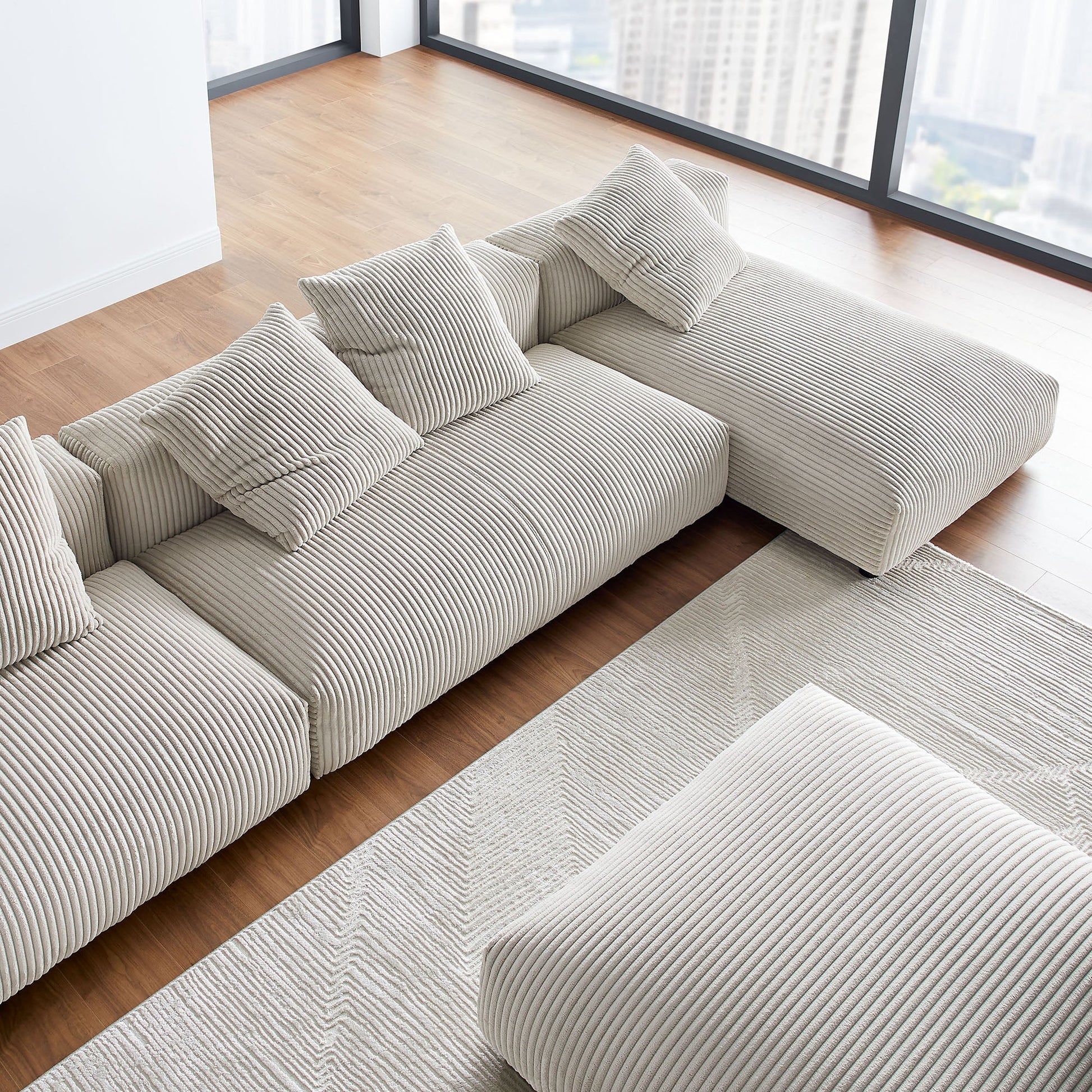 Solace Modular Corduroy Sectional Sofa