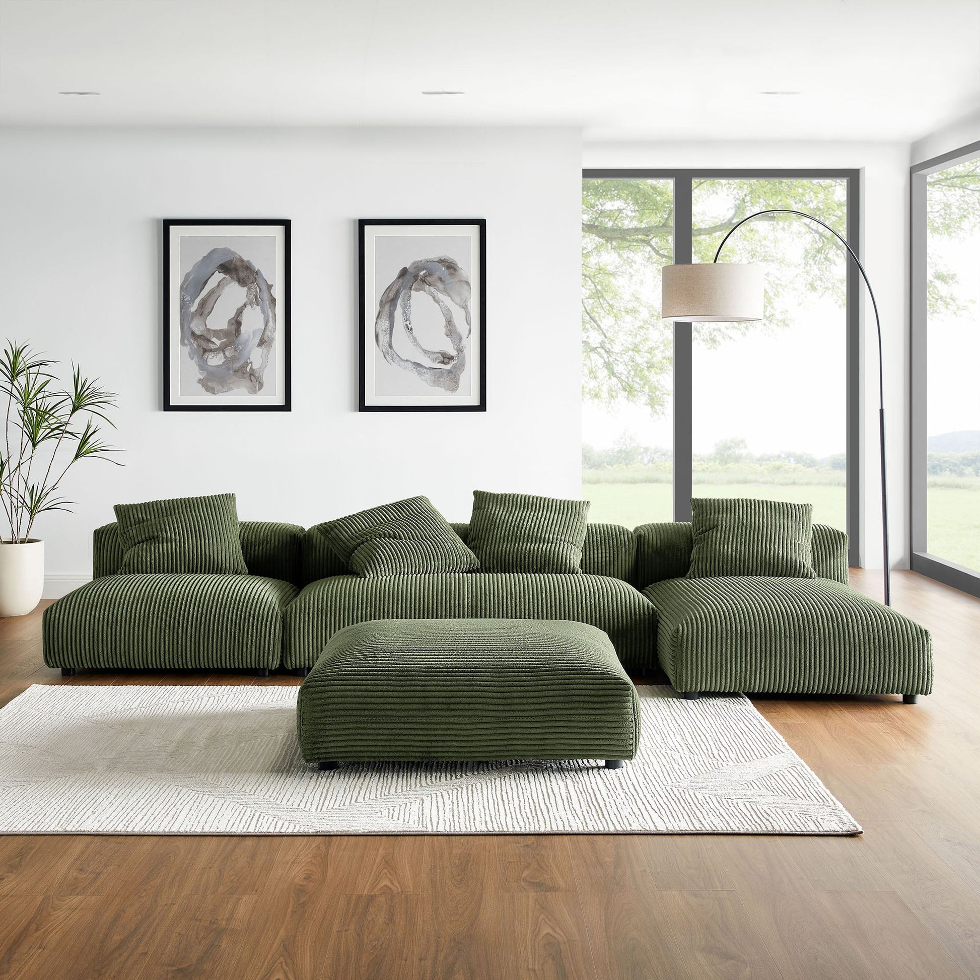 Solace Modular Corduroy Sectional Sofa