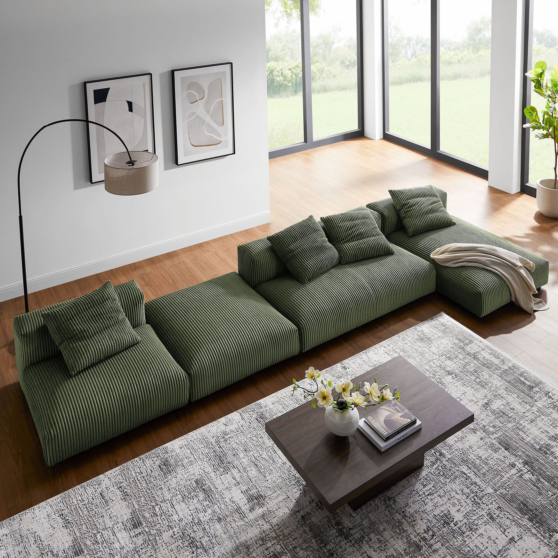 Solace Modular Corduroy Sectional Sofa