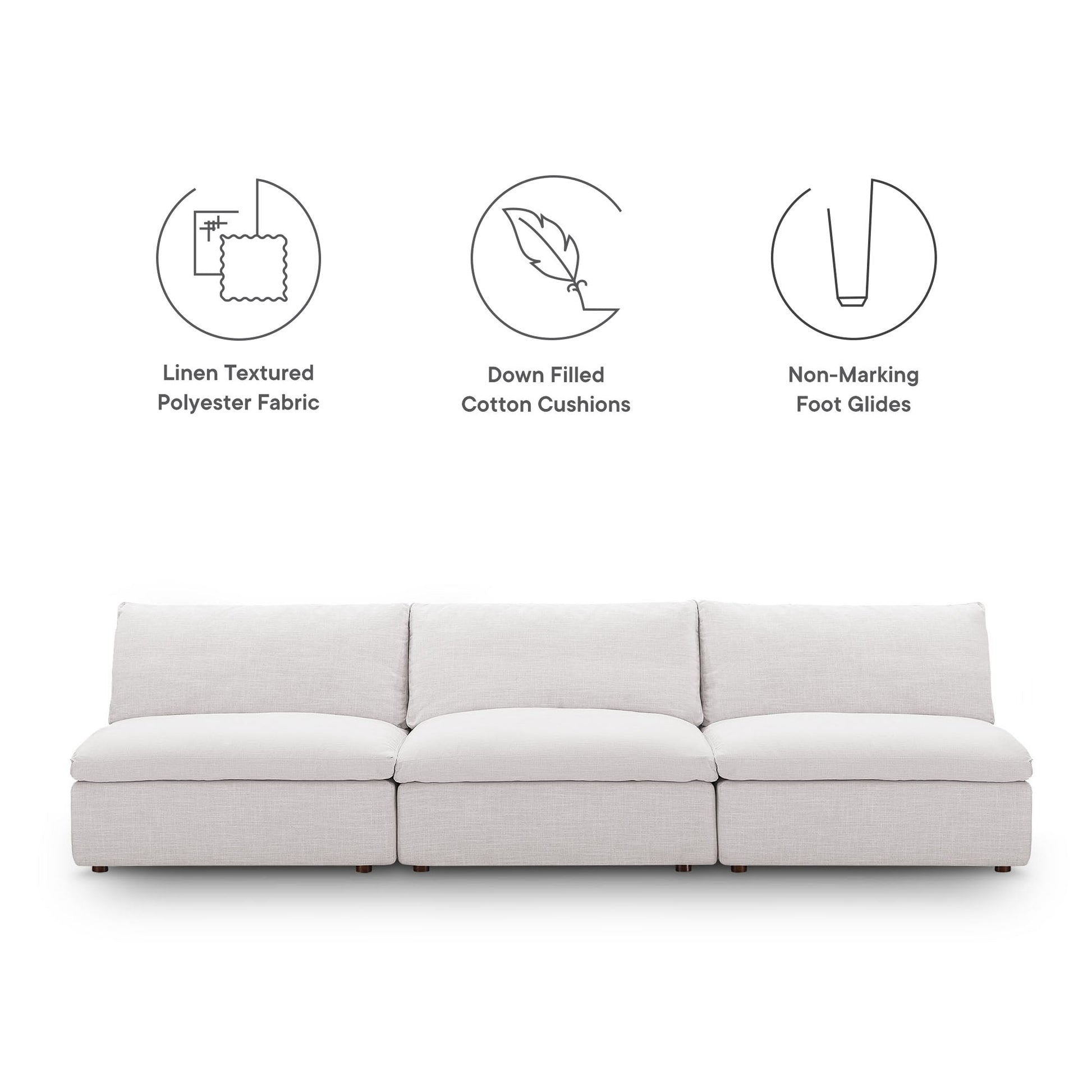 Down Filled Overstuffed Sectional Sofa