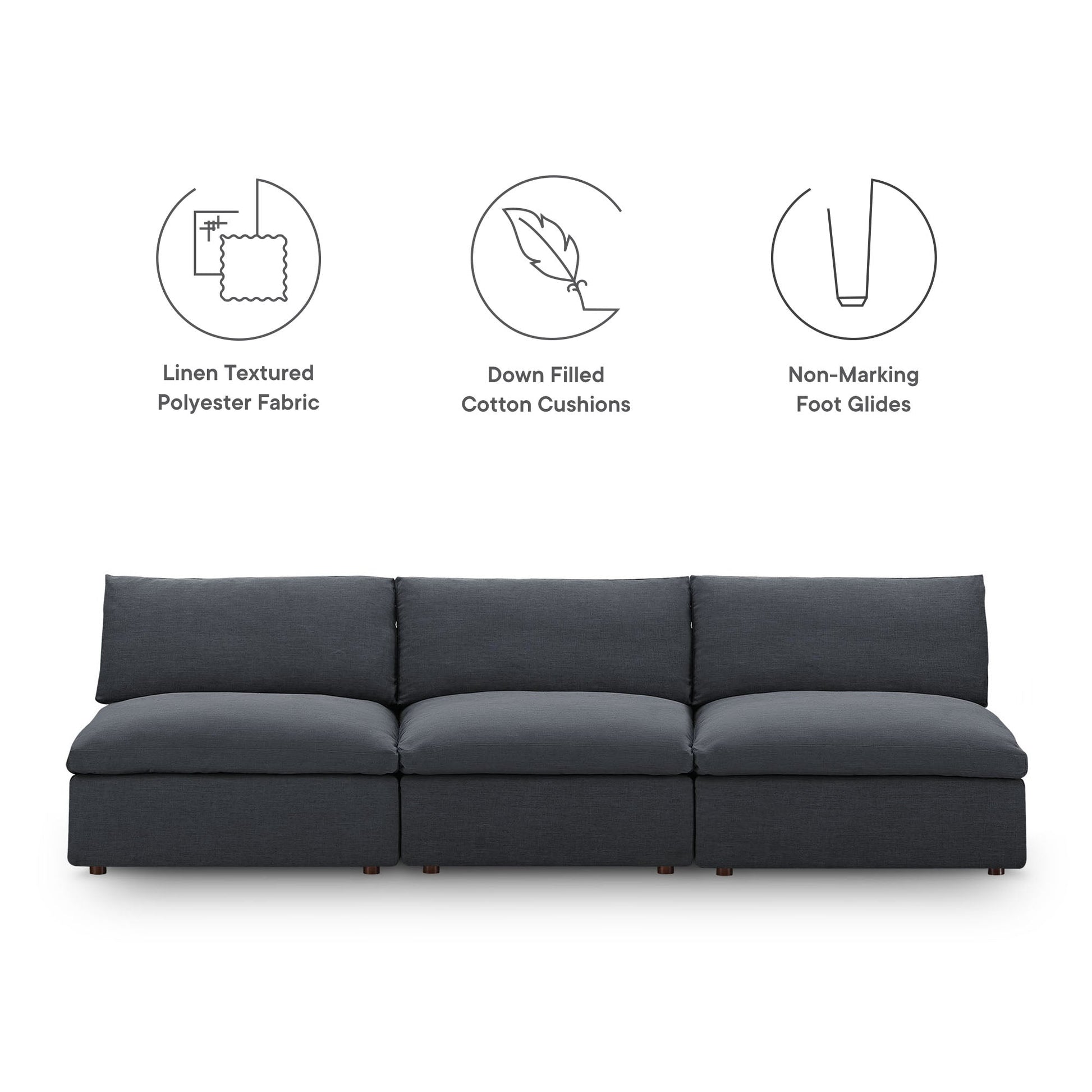 Down Filled Overstuffed Sectional Sofa