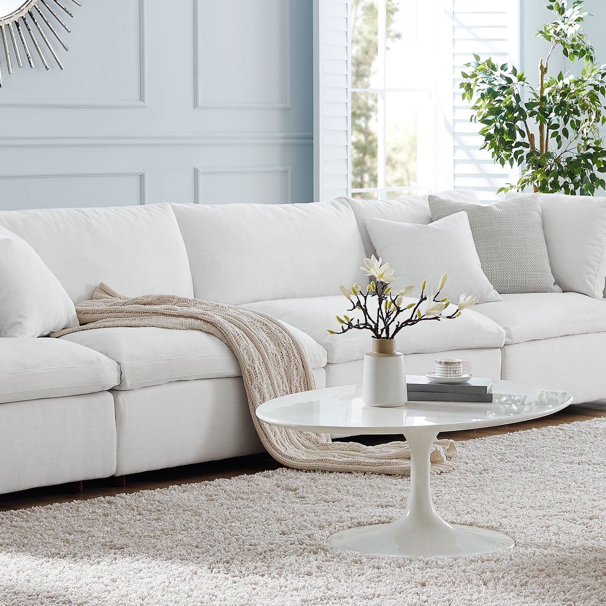 Down Filled Overstuffed Sectional Sofa