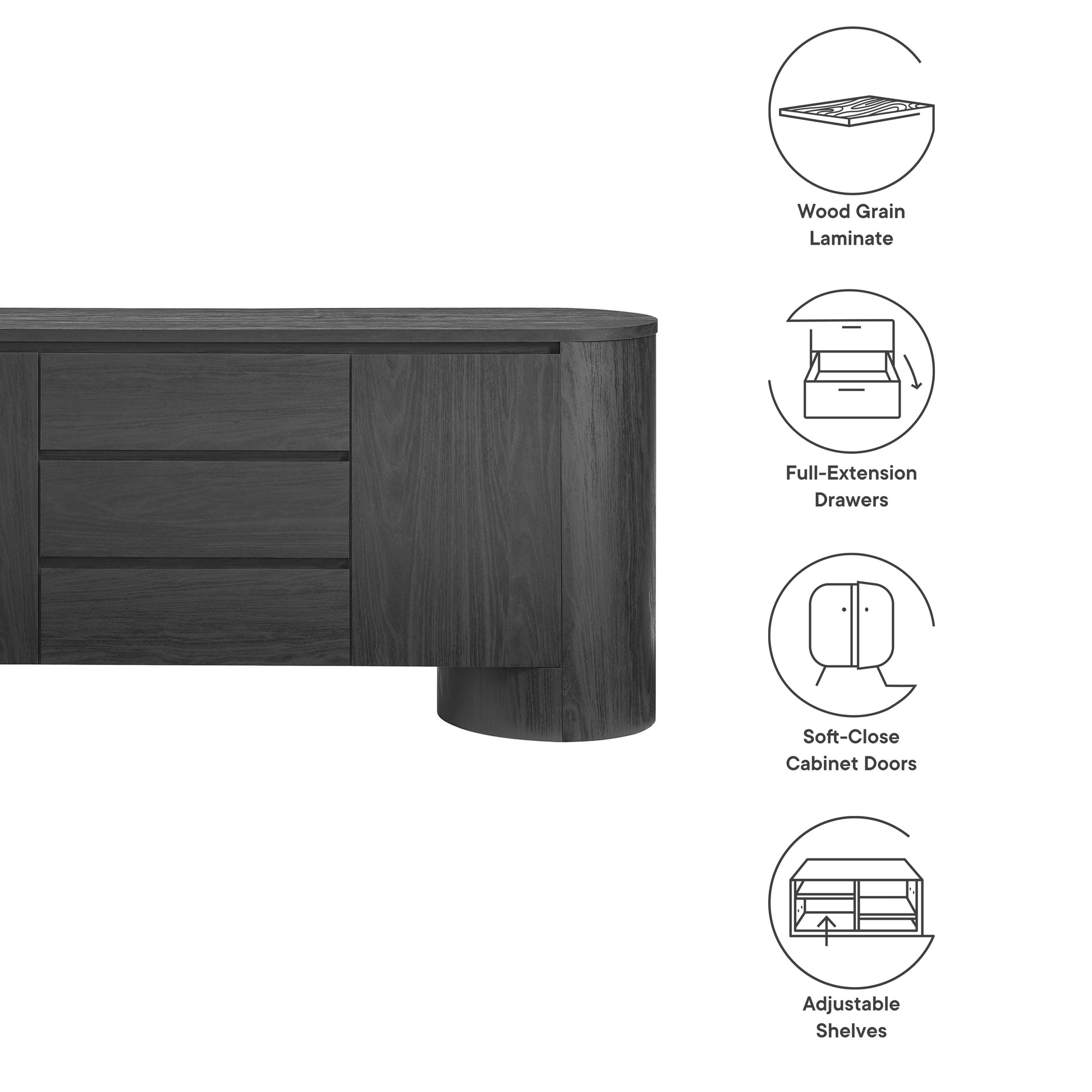 Modern 71" Sideboard Storage Cabinet