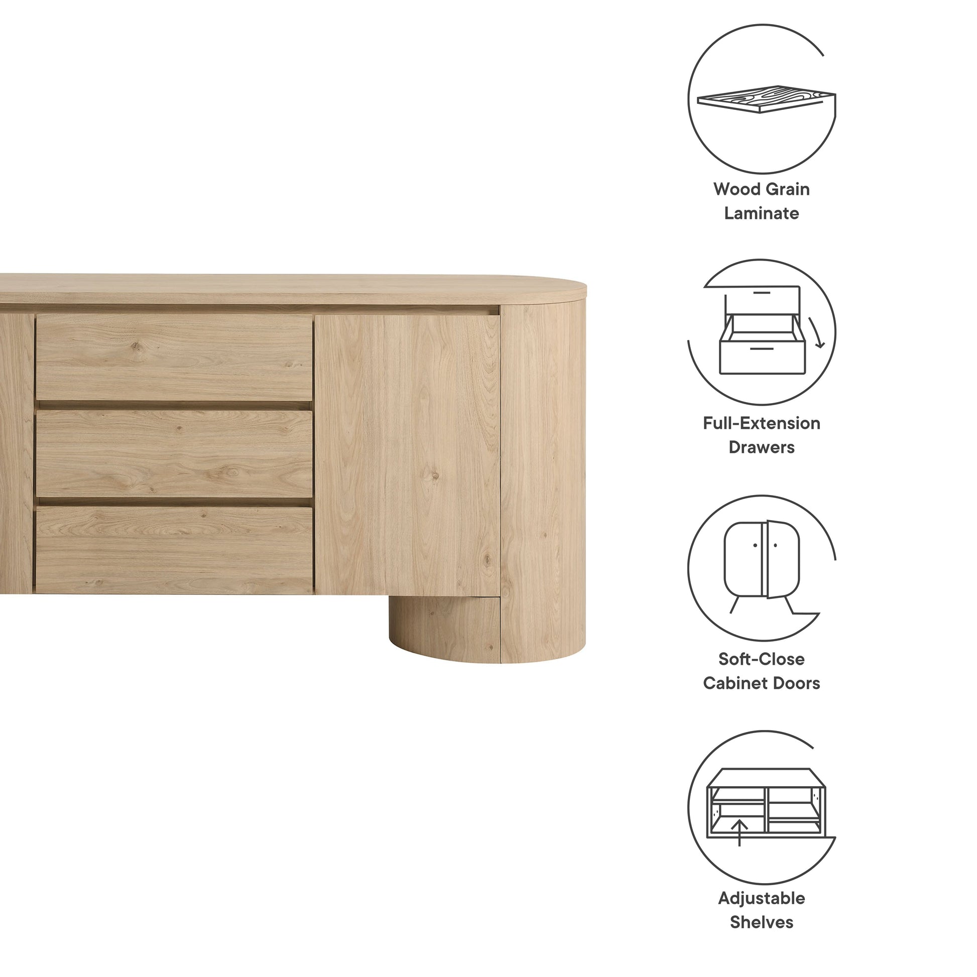 Modern 71" Sideboard Storage Cabinet