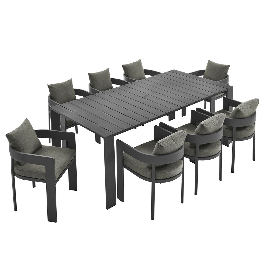 Tahoe 9 Piece Outdoor Patio Aluminum Dining Set