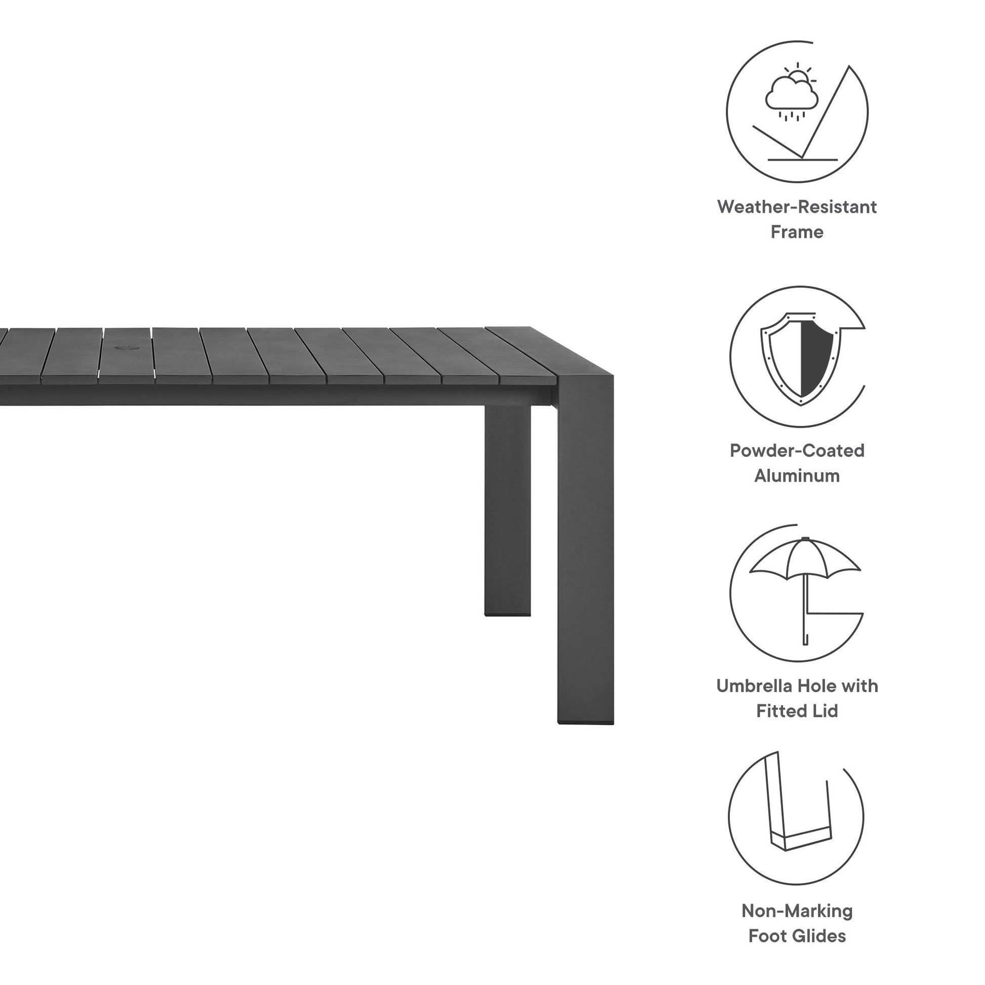 Tahoe 9 Piece Outdoor Patio Aluminum Dining Set