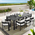 Tahoe 9 Piece Outdoor Patio Aluminum Dining Set