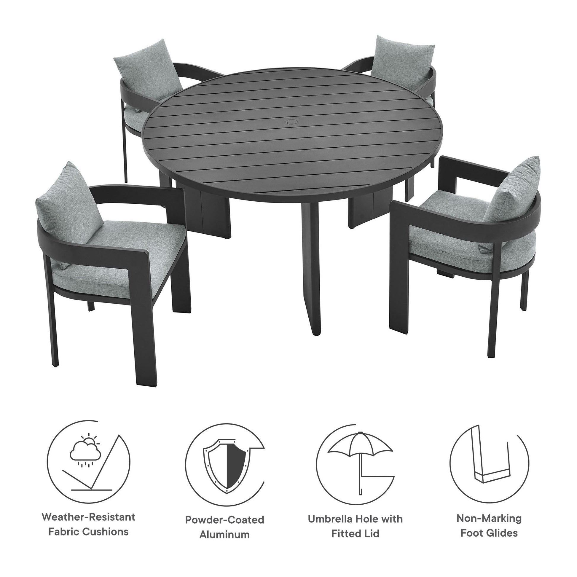 Tahoe 5 Piece Outdoor Dining Set