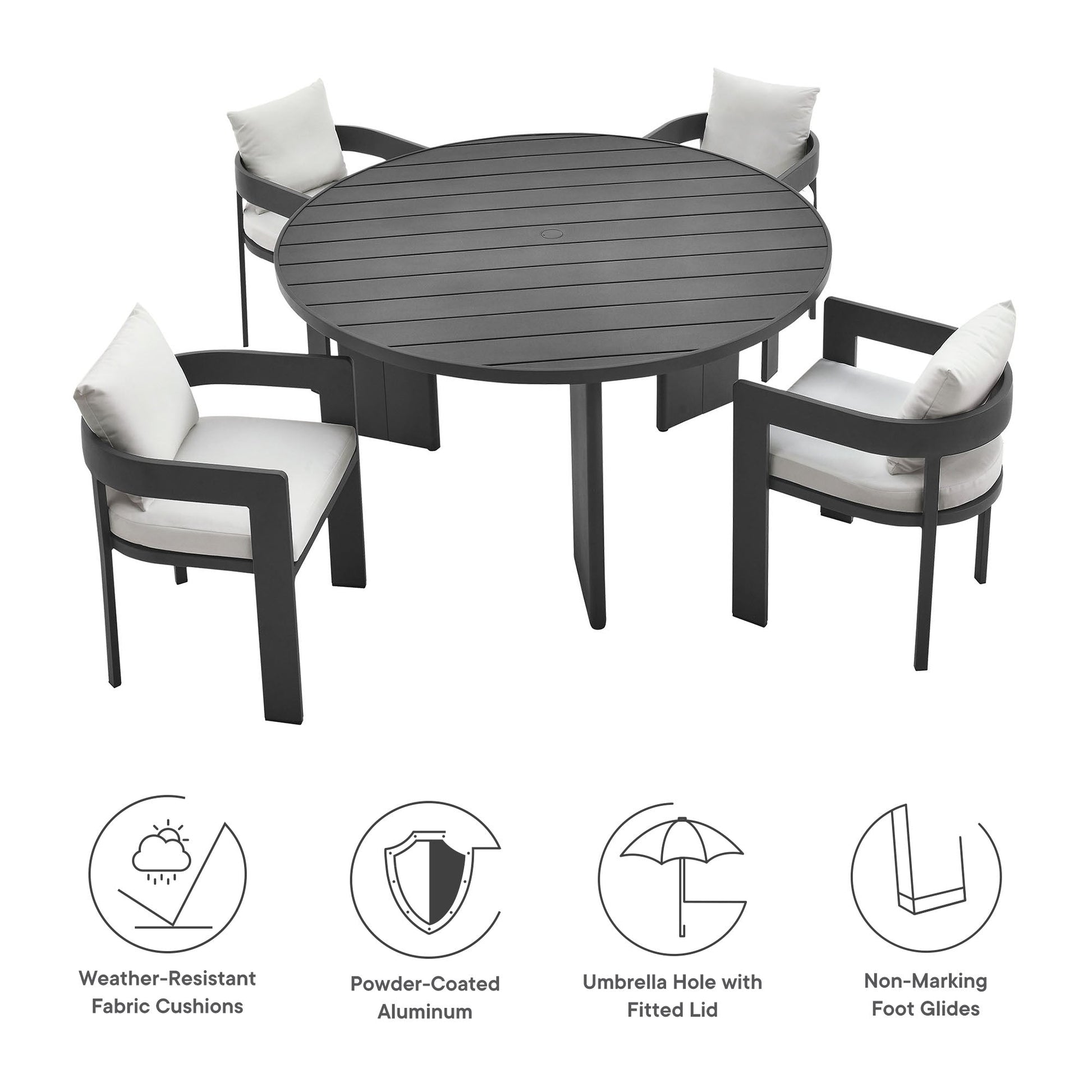 Tahoe 5 Piece Outdoor Dining Set