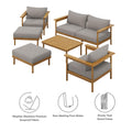 Wren 6-Piece Teak Wood Outdoor Patio Furniture Set