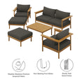 Wren 6-Piece Teak Wood Outdoor Patio Furniture Set