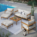 Wren 6-Piece Teak Wood Outdoor Patio Furniture Set