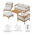 Wren 6-Piece Teak Wood Outdoor Patio Furniture Set