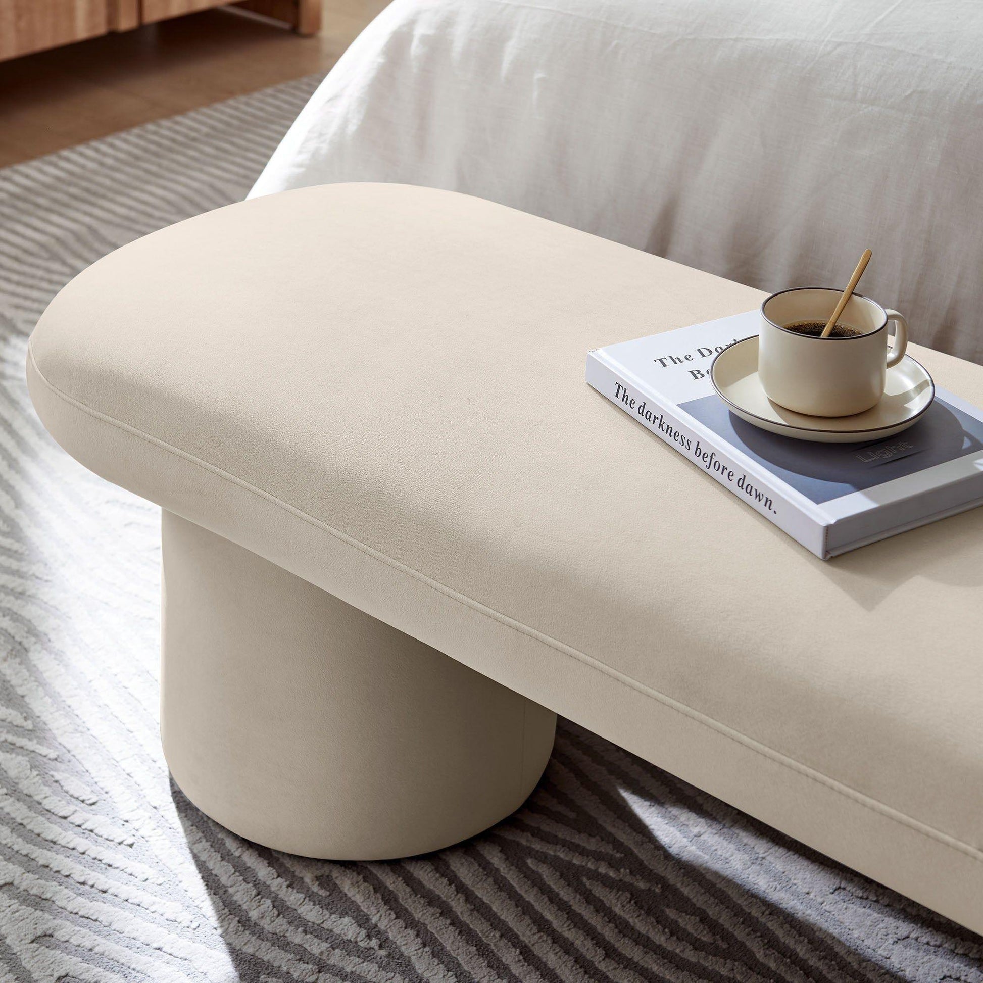 Orla Upholstered Bench Cream