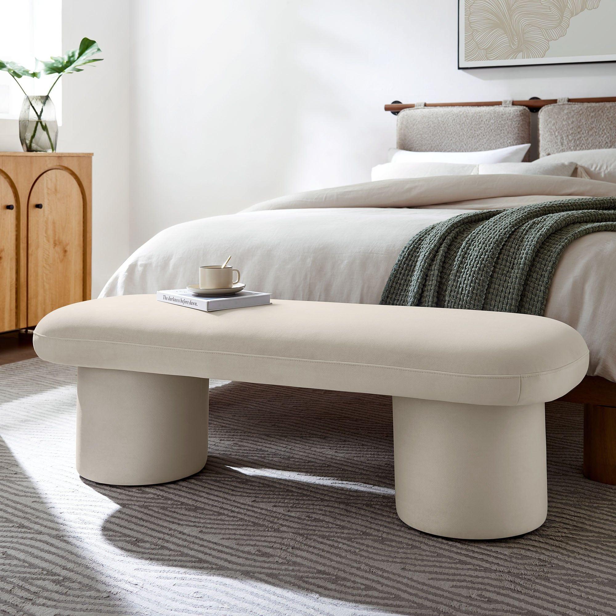 Orla Upholstered Bench Cream