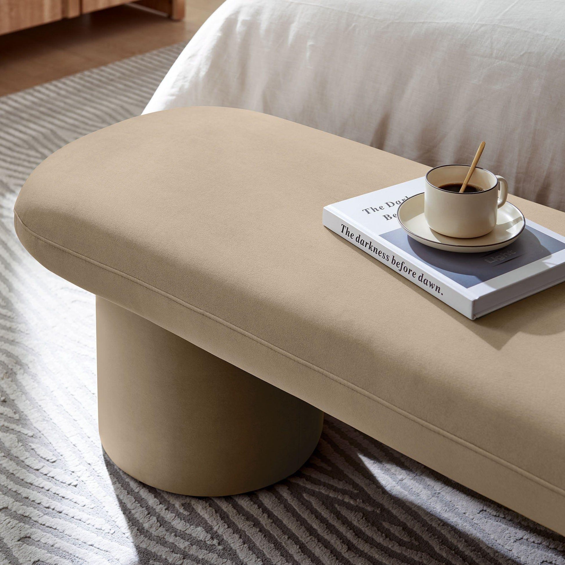 Orla Upholstered Bench Cream