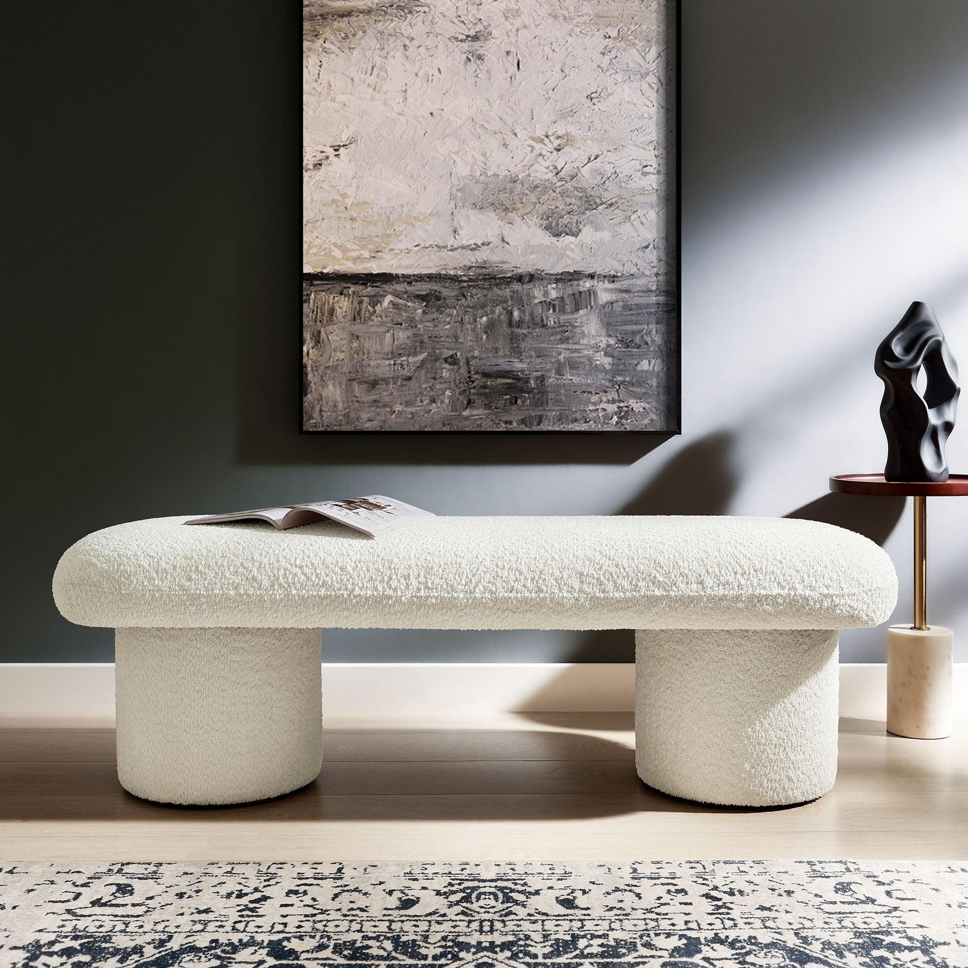 Orla Upholstered Bench Cream