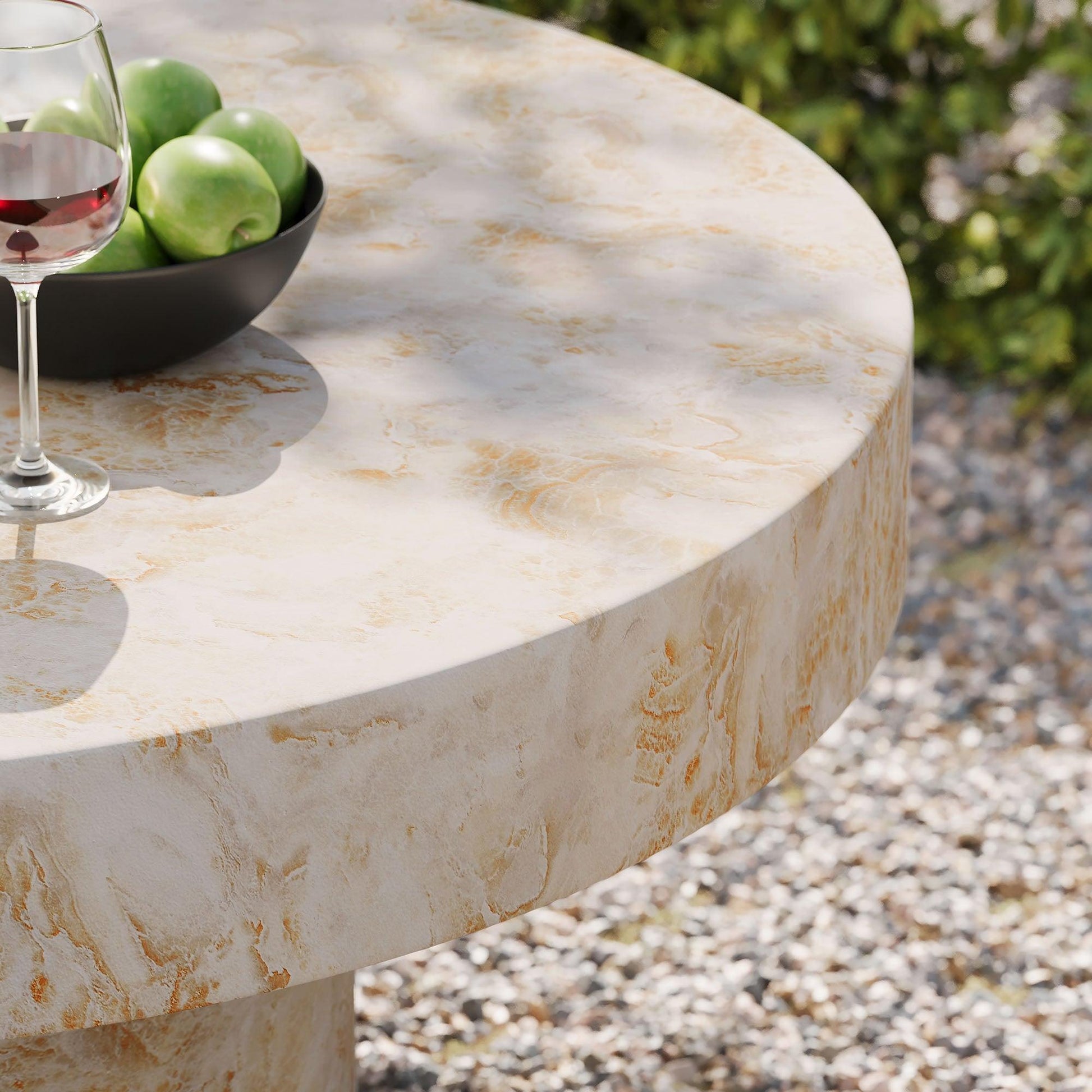 Alora Indoor-Outdoor Round Concrete Coffee Table - Stylish & Durable