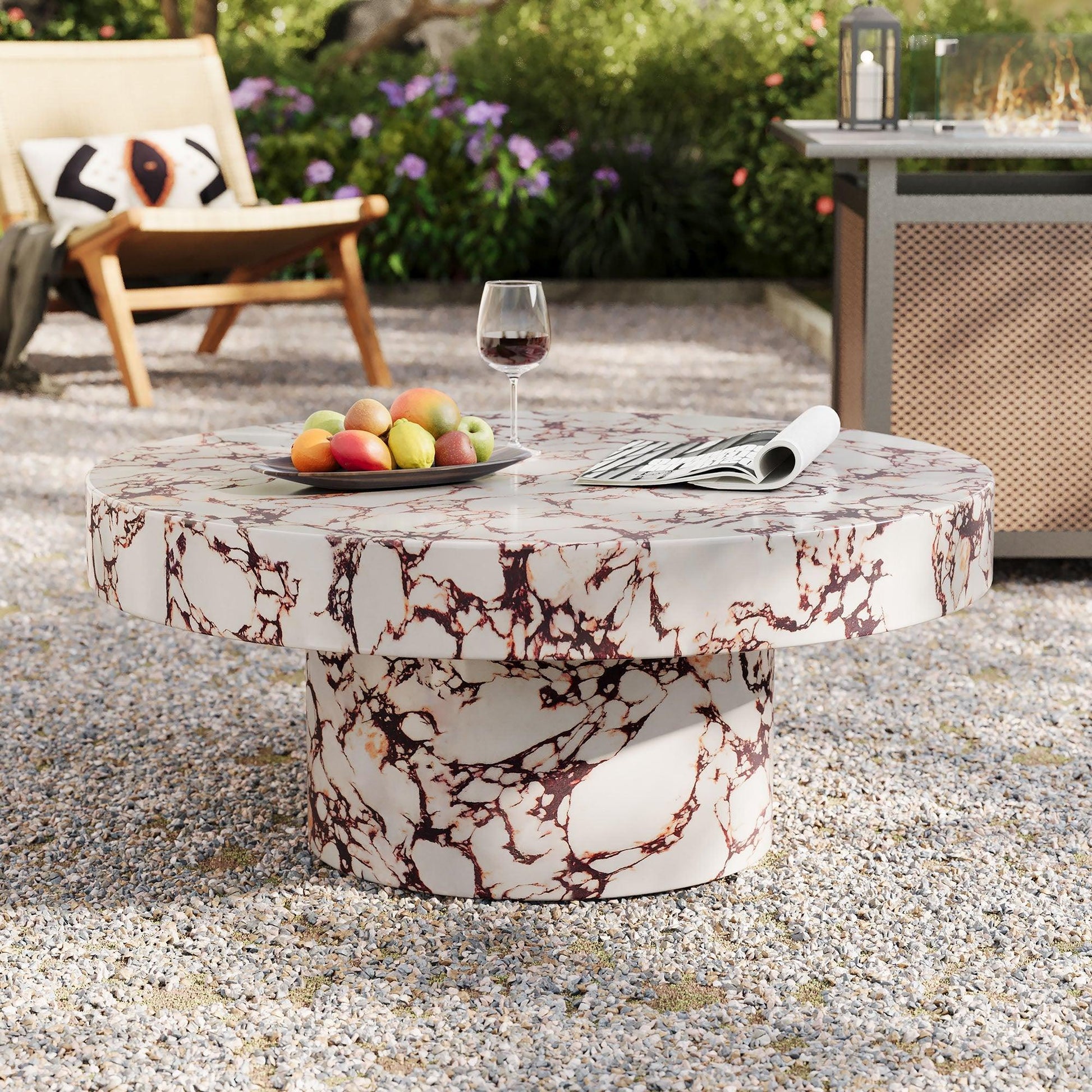 Alora Indoor-Outdoor Round Concrete Coffee Table - Stylish & Durable