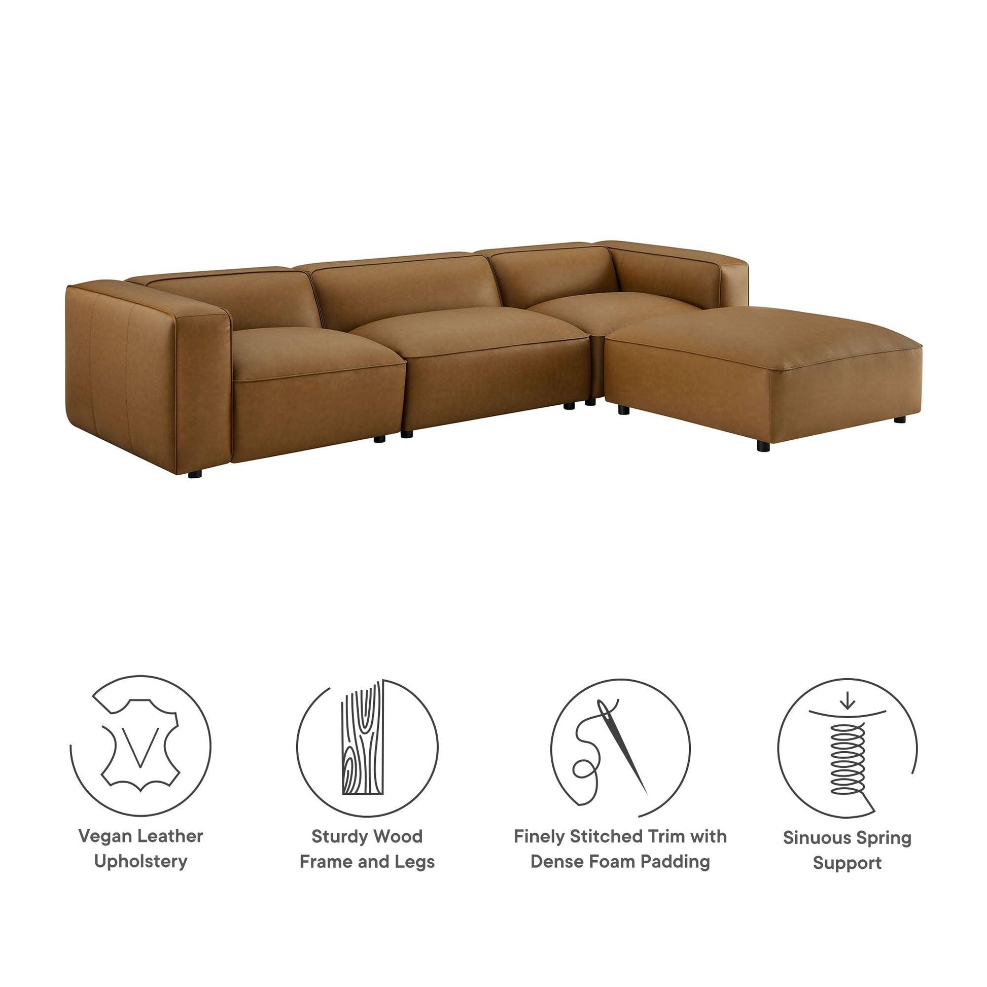 Vegan Leather Modular Sofa Set