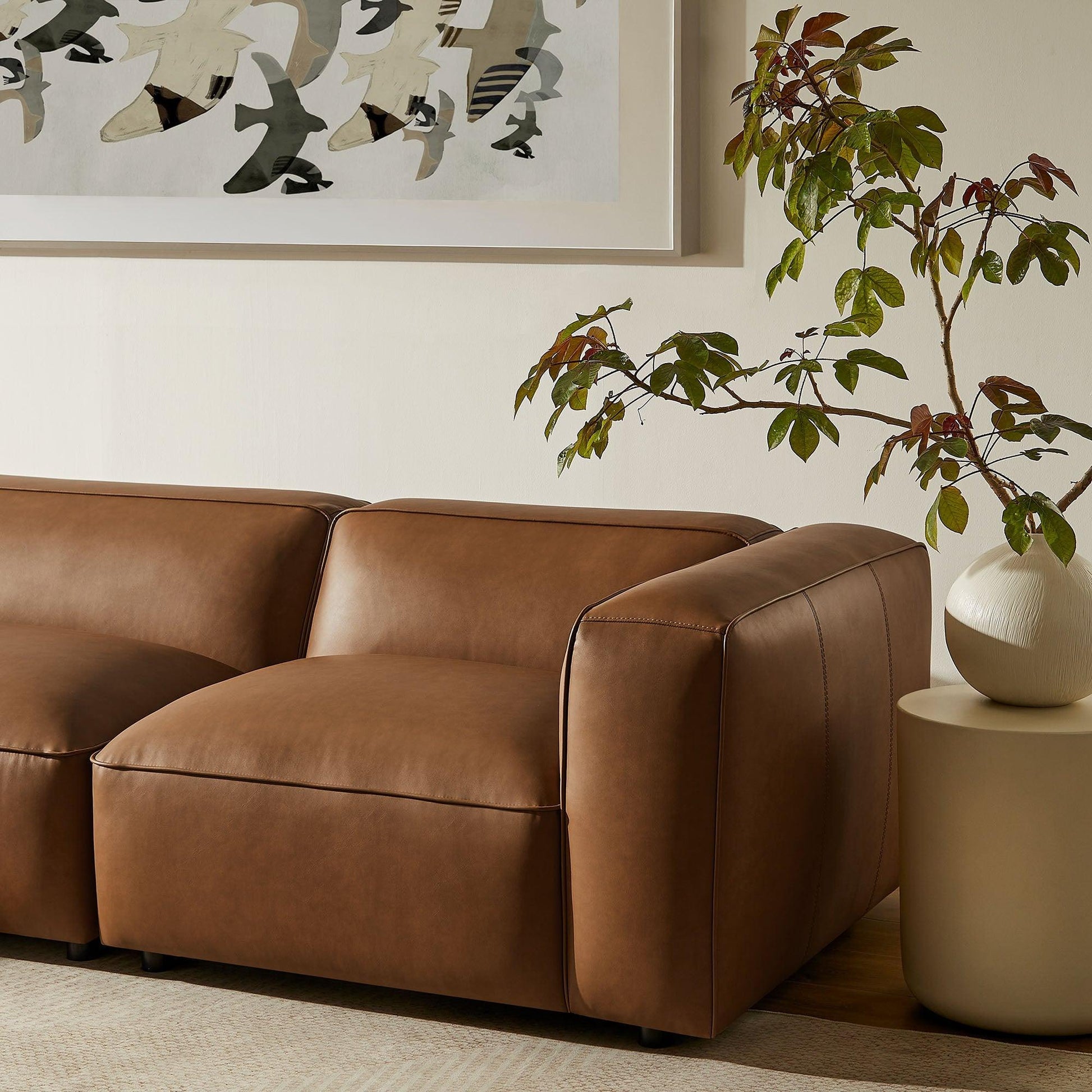 Vegan Leather Modular Sofa Set