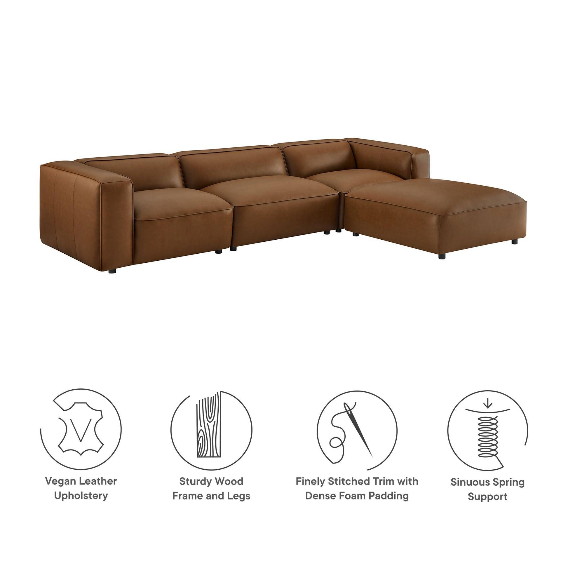 Vegan Leather Modular Sofa Set