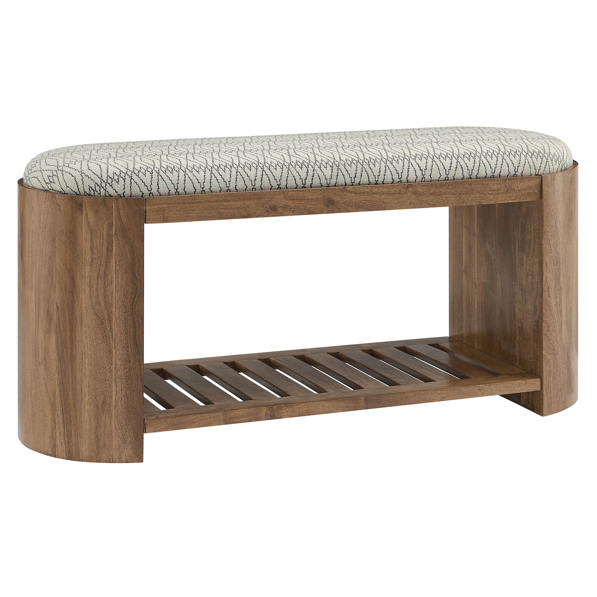 Stylish 45" Geometric Upholstered Bench for Modern Spaces