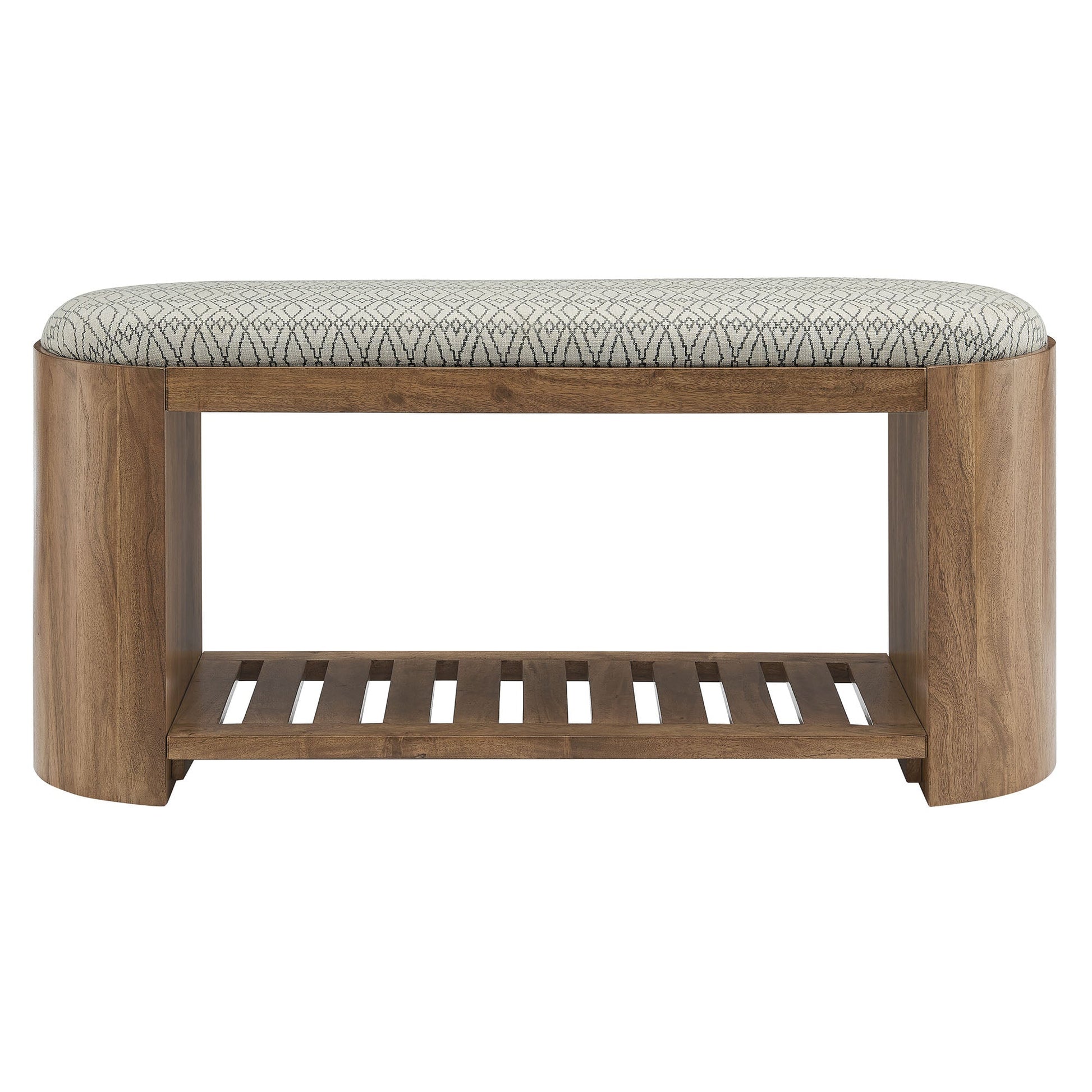 Stylish 45" Geometric Upholstered Bench for Modern Spaces