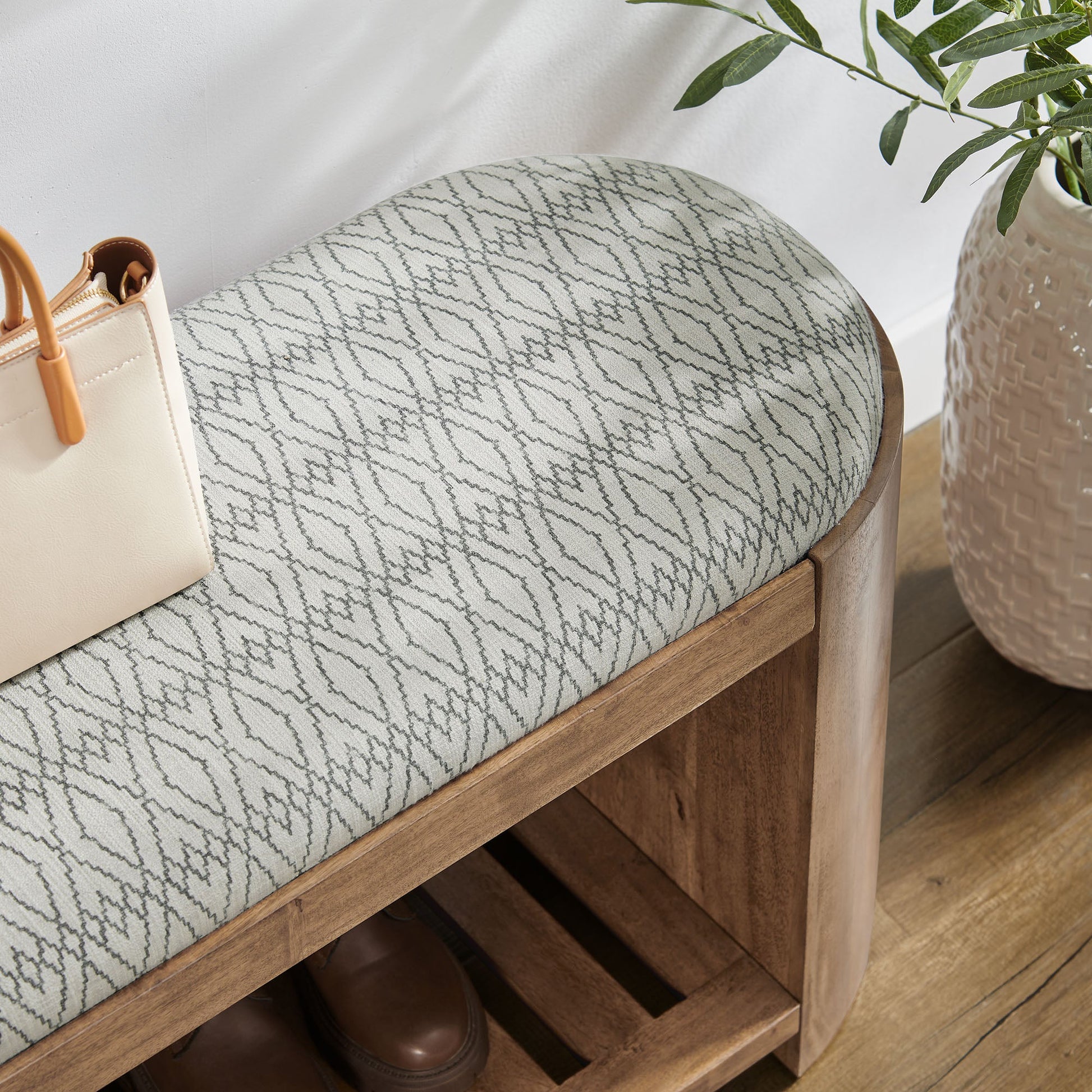 Ashby Geometric Upholstered Bench