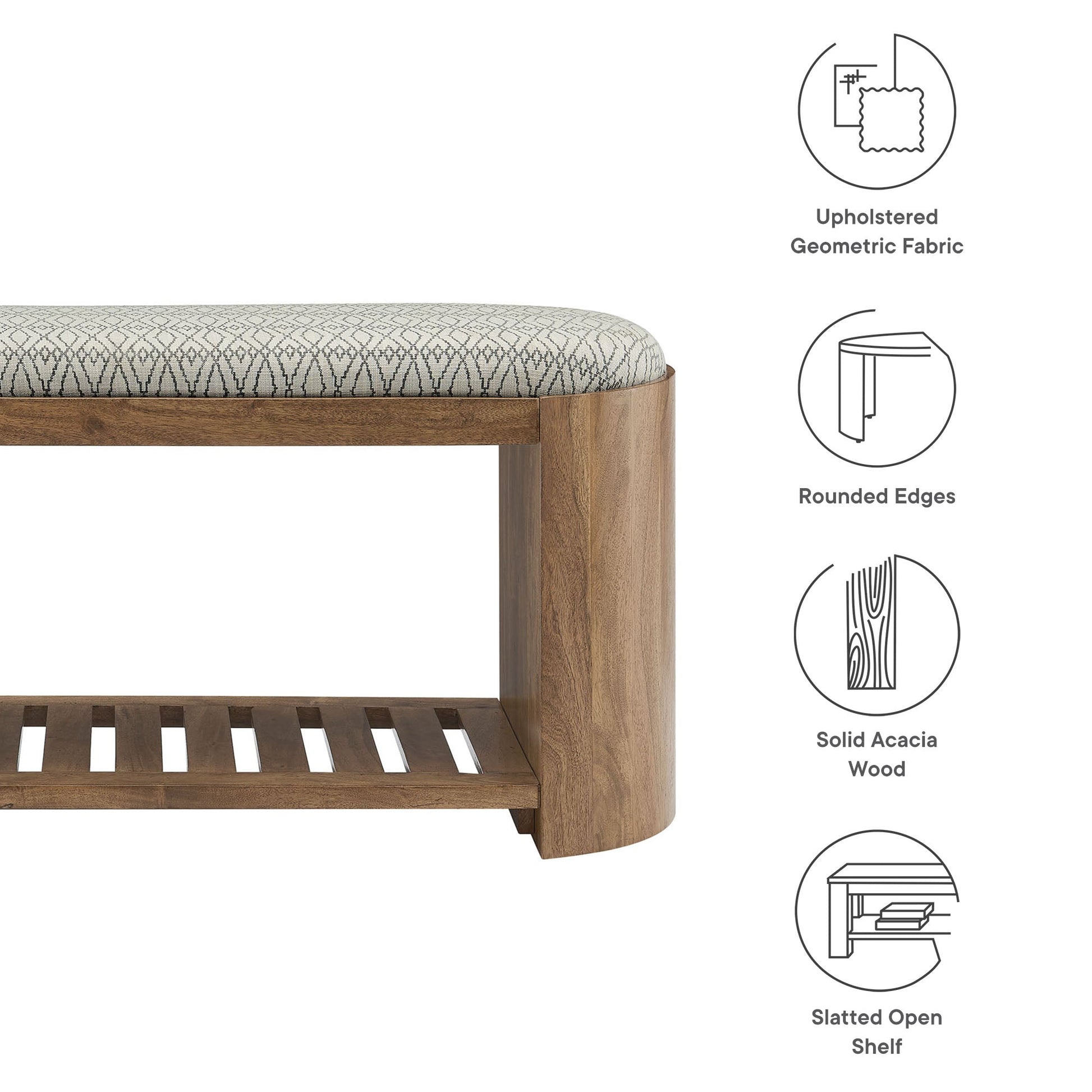 Ashby Geometric Upholstered Bench