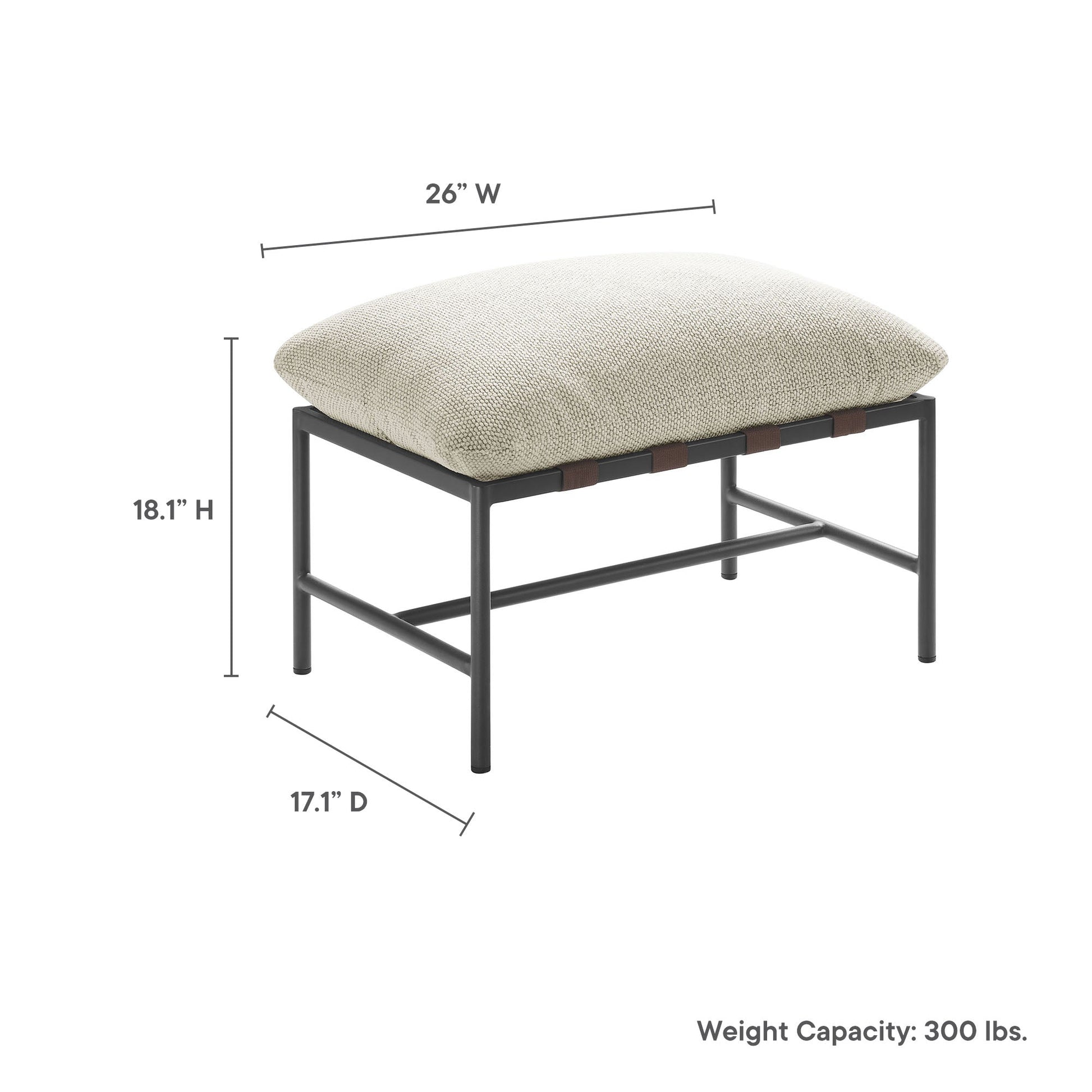 Modway Raya Outdoor Patio Boucle Lounge Chair & Ottoman