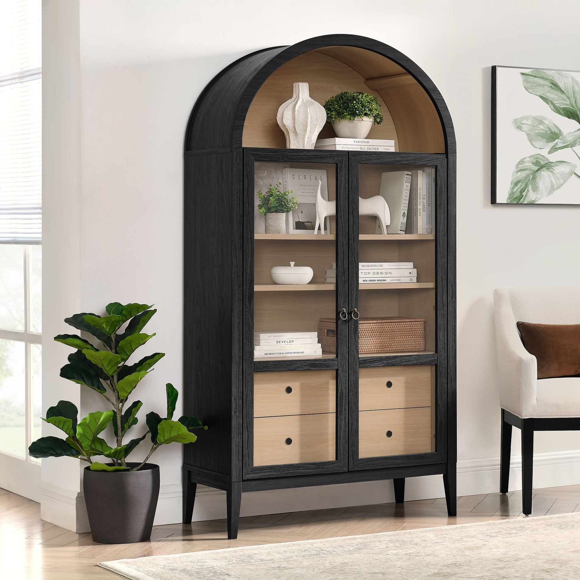 Nolan 74" Arched Storage Cabinet